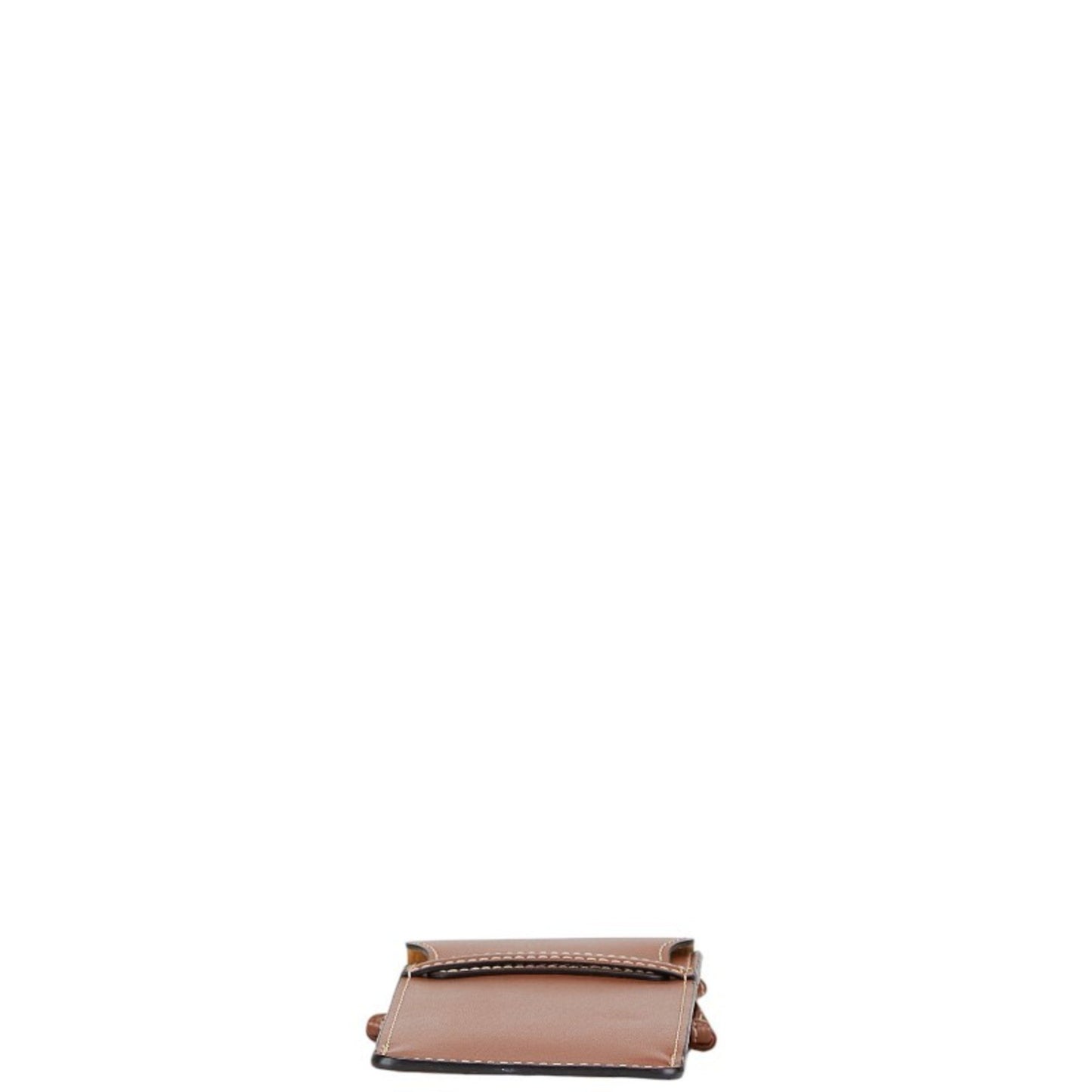 Celine Crossbody Shoulder Pouch Sunglasses Case Brown Leather