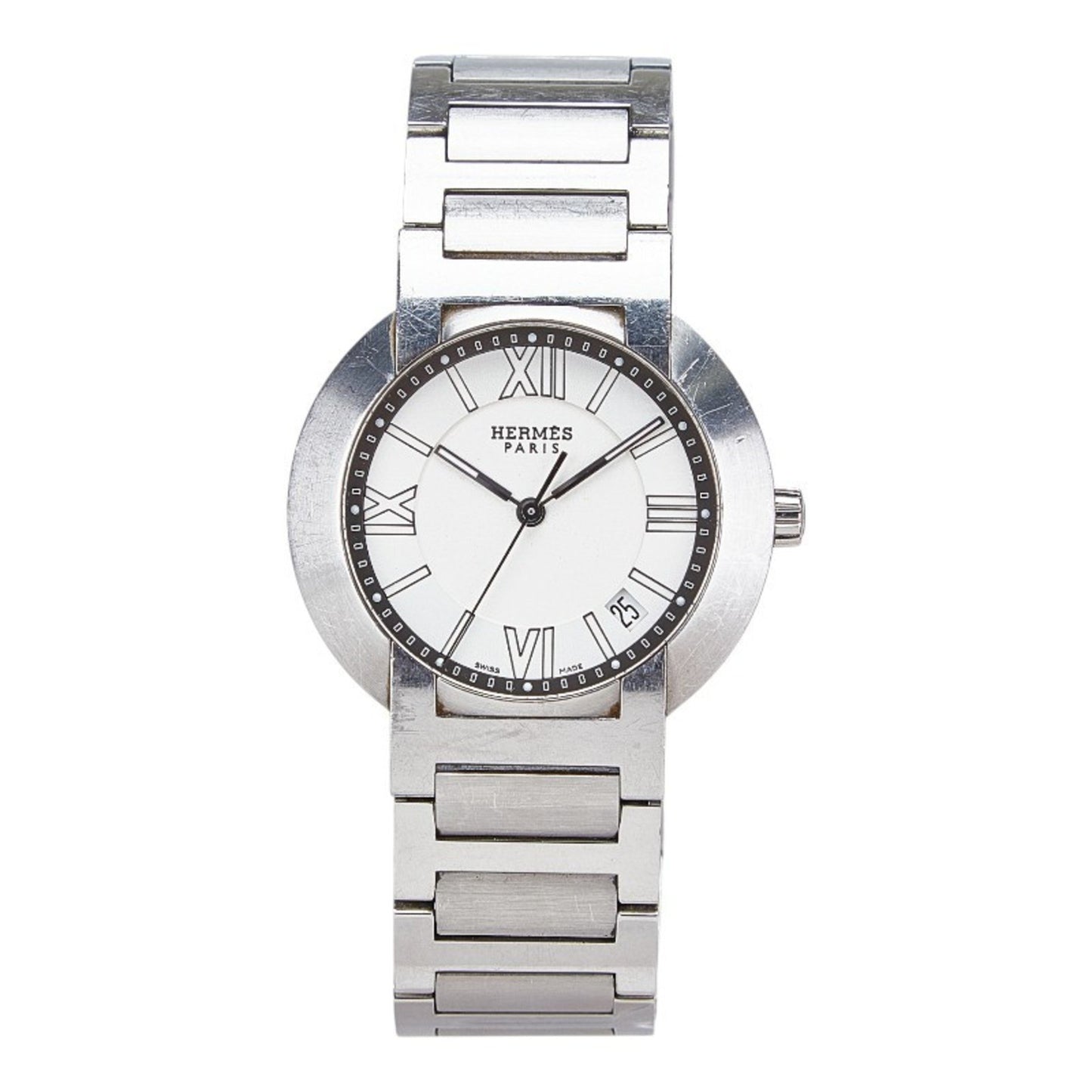 Hermes Nomade Watch No1.710 Kinetic White Dial Stainless Steel