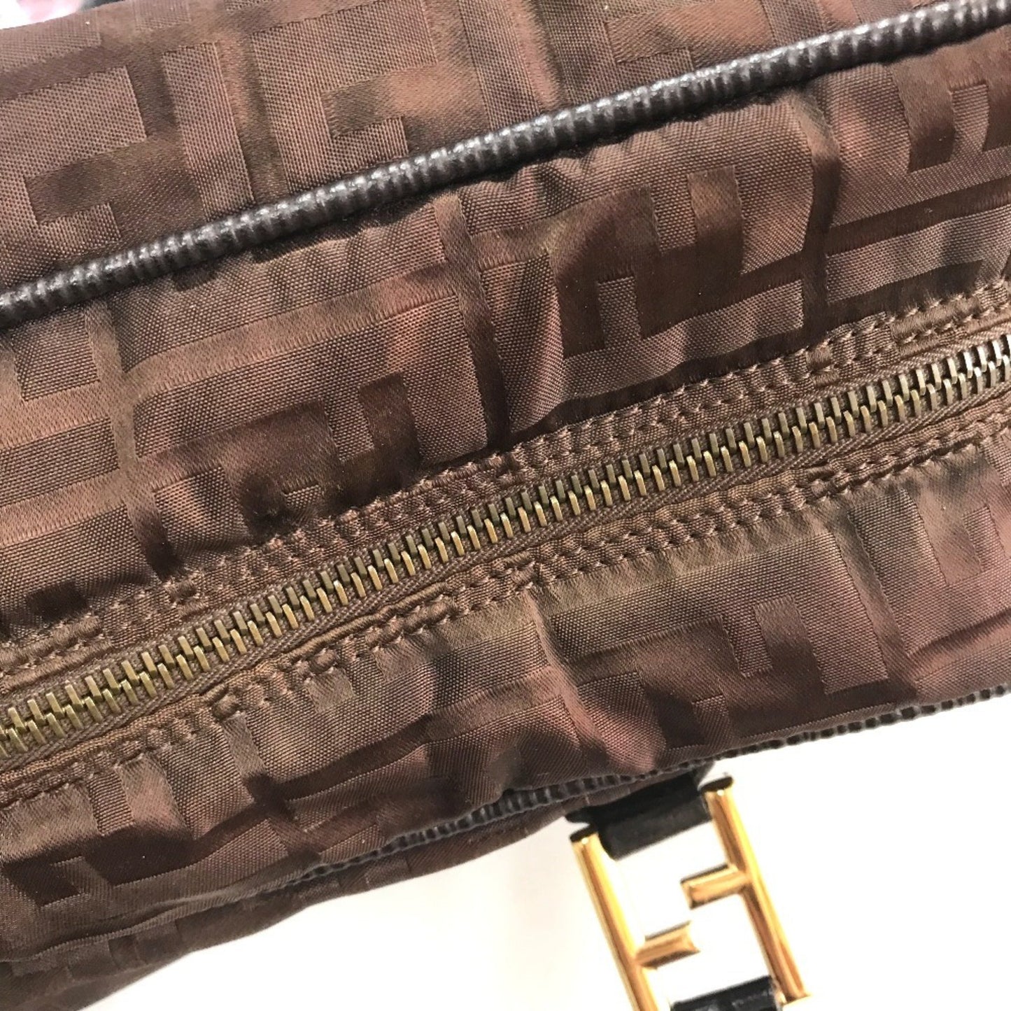 Fendi Zucca Ff Pattern 2-Way Shoulder Bag/Tote Bag In Nylon/Leather