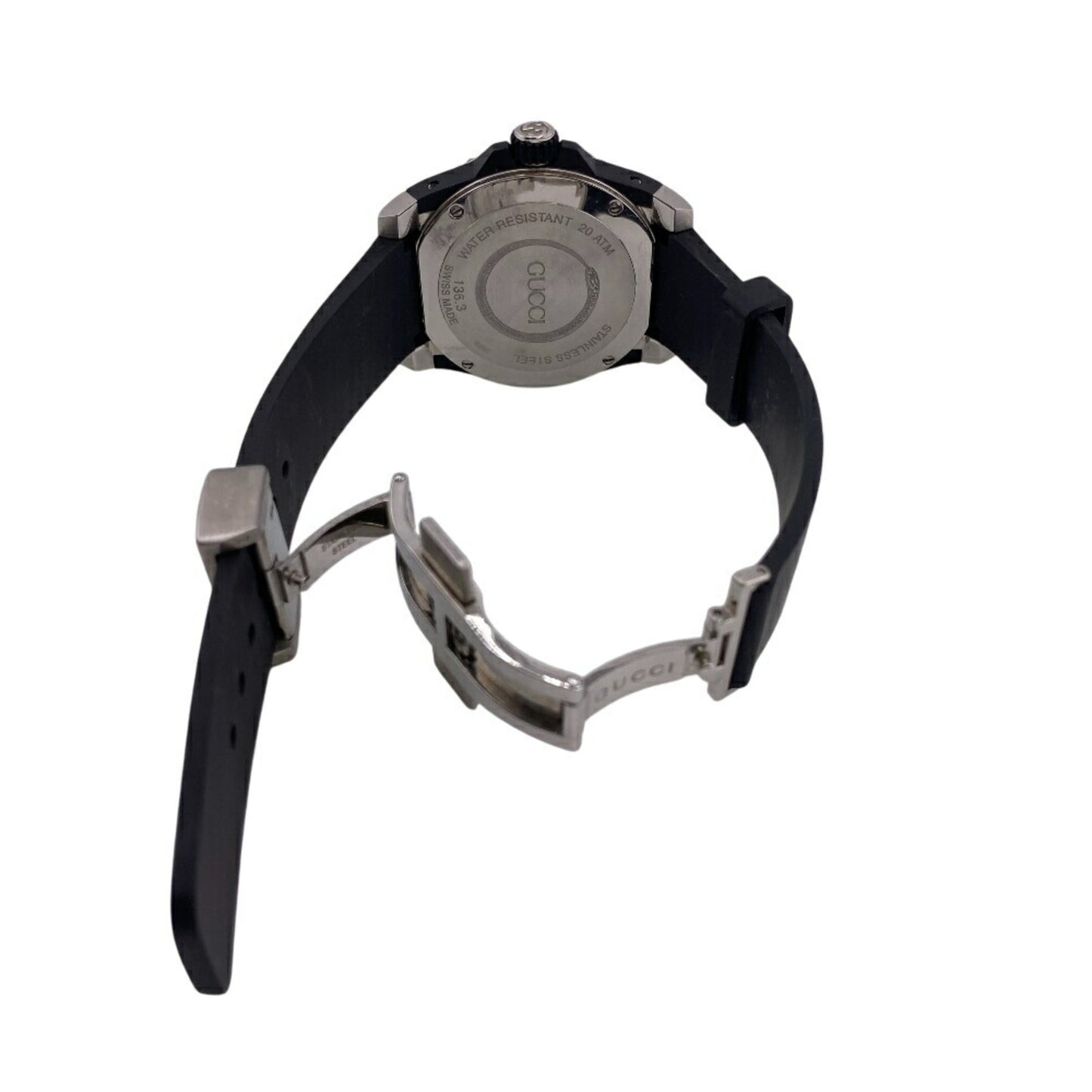 Gucci Dive 136.3 Snake Black Dial 3 Hand Date Watch Analog Digital
