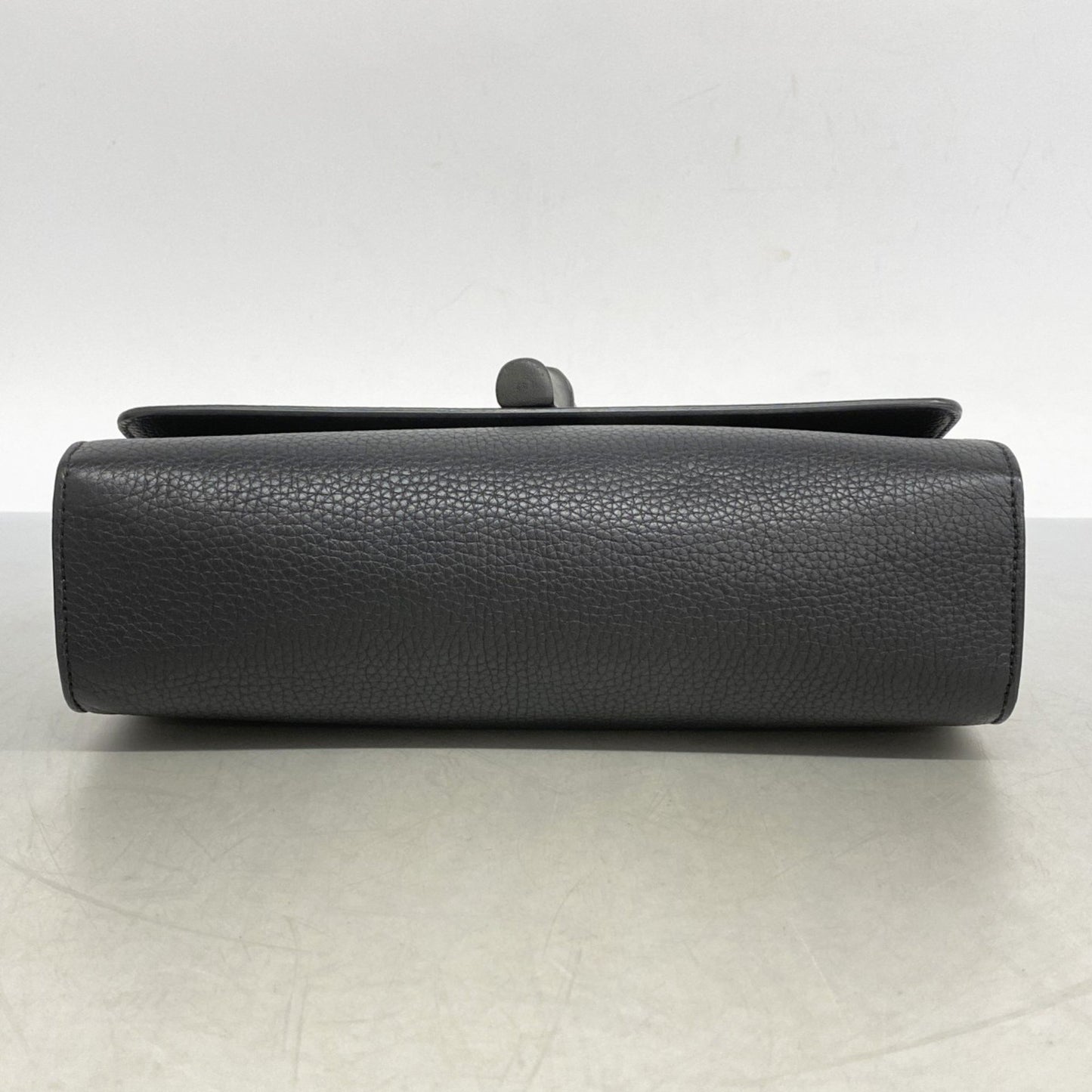 Gucci Bamboo Shoulder Bag 387611 Leather Black Champagne
