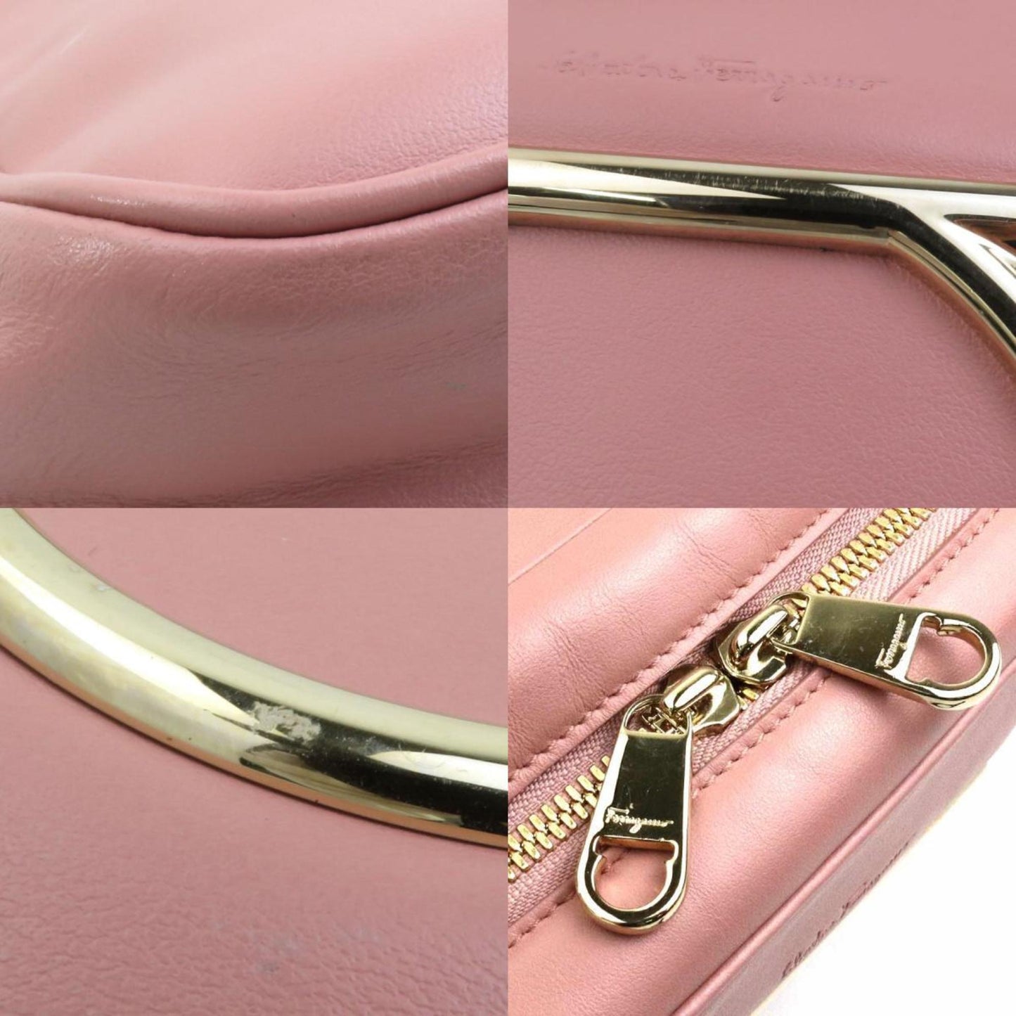 Salvatore Ferragamo Shoulder Bag Gancini Leather Pink