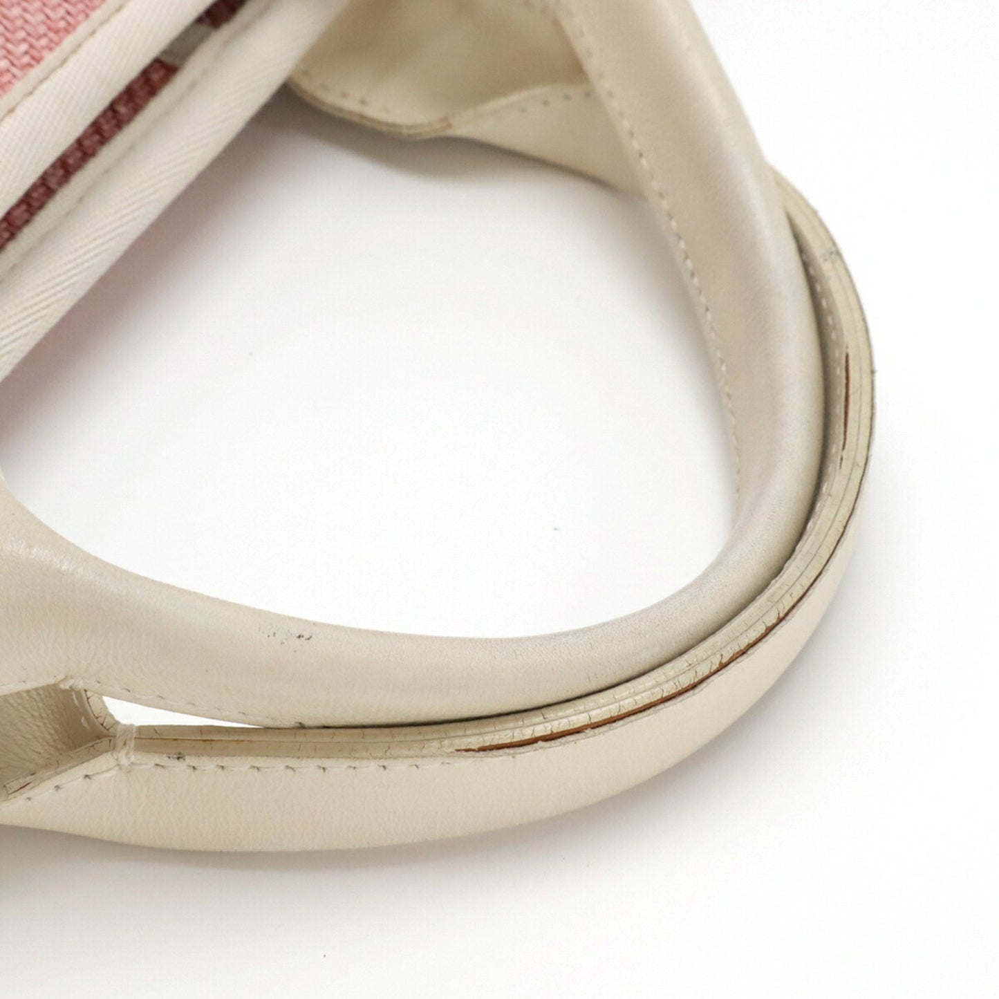 Chanel Deauville Tote Gm Bag Chain Shoulder Canvas Leather Pink White A66941