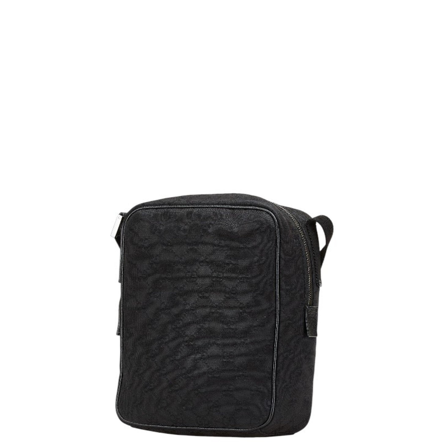 Gucci Gg Canvas Shoulder Bag 122759 Black Leather