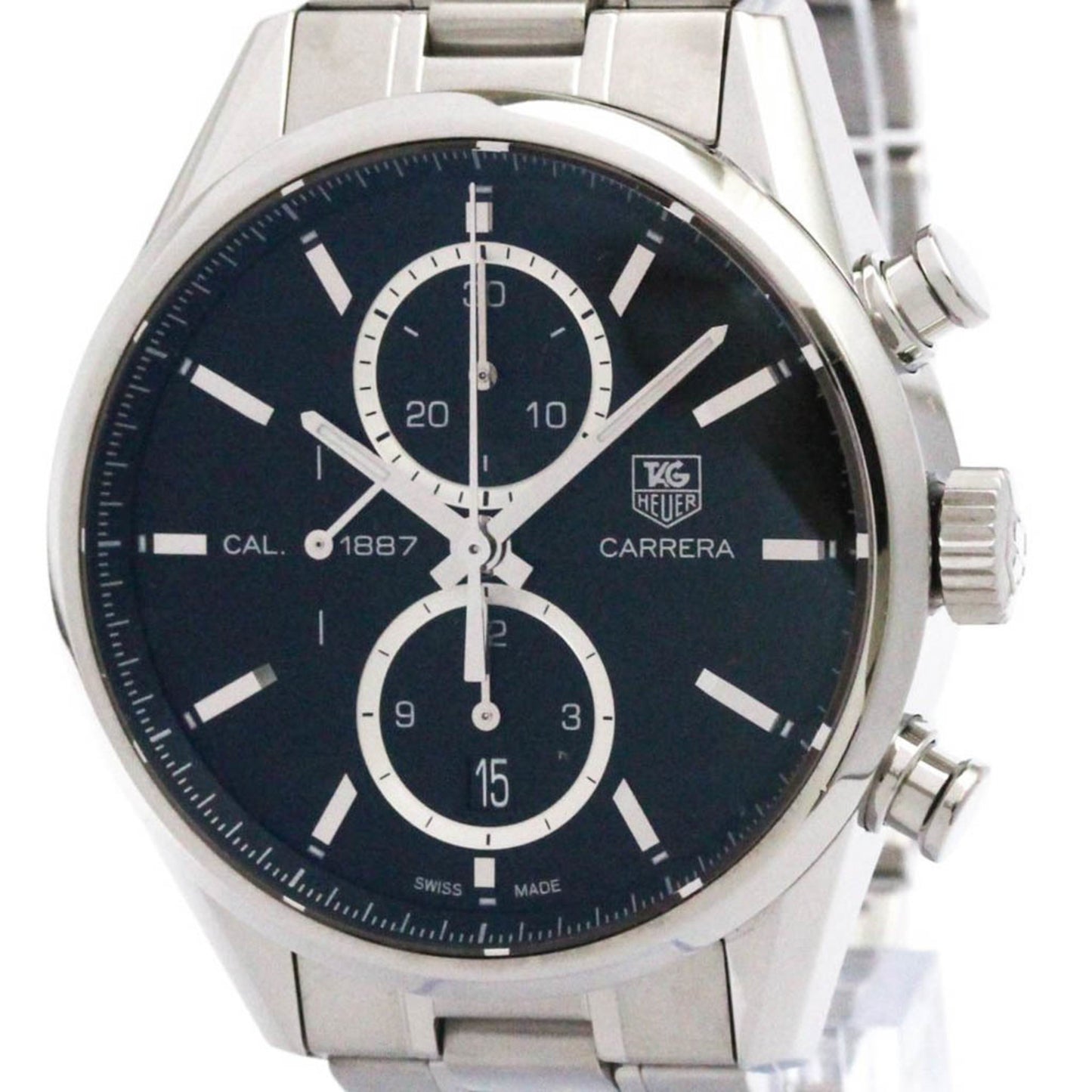 Tag Heuer Carrera Calibre 1887 Chronograph Steel Watch Car2110 Polished