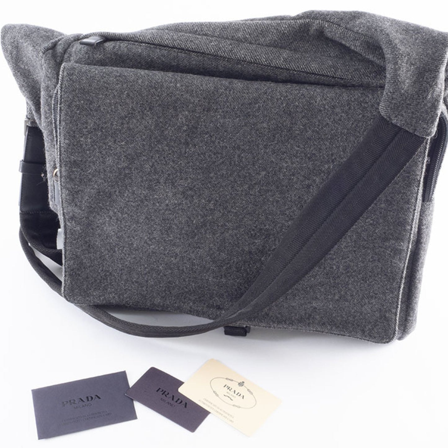 Prada Wool Shoulder Bag V314 Gray