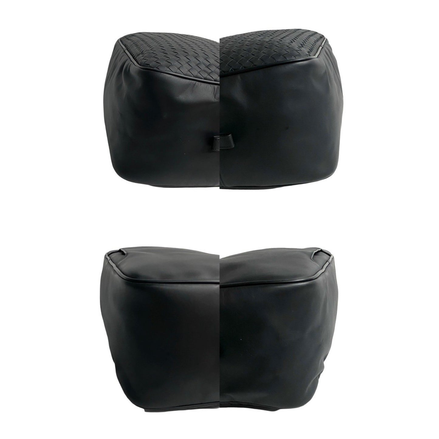 Bottega Veneta Intrecciato Leather Mini Boston Bag In Black