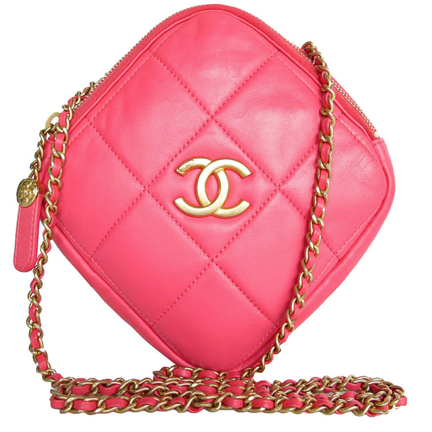 Chanel Shoulder Bag Leather Pink