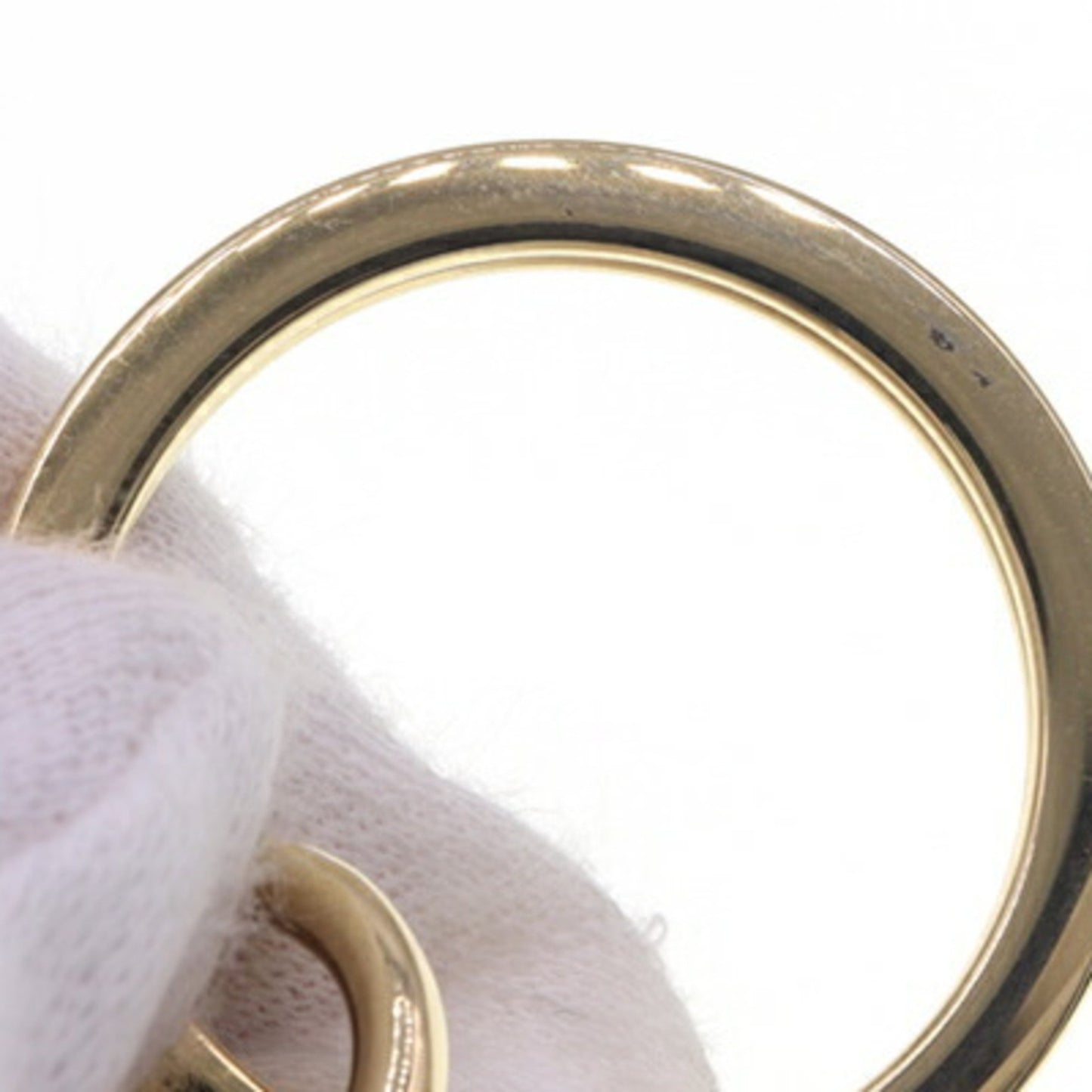 Miu Miu Miu Keychain 5Ps066 Black Gold Metal Key Ring Bag Charm