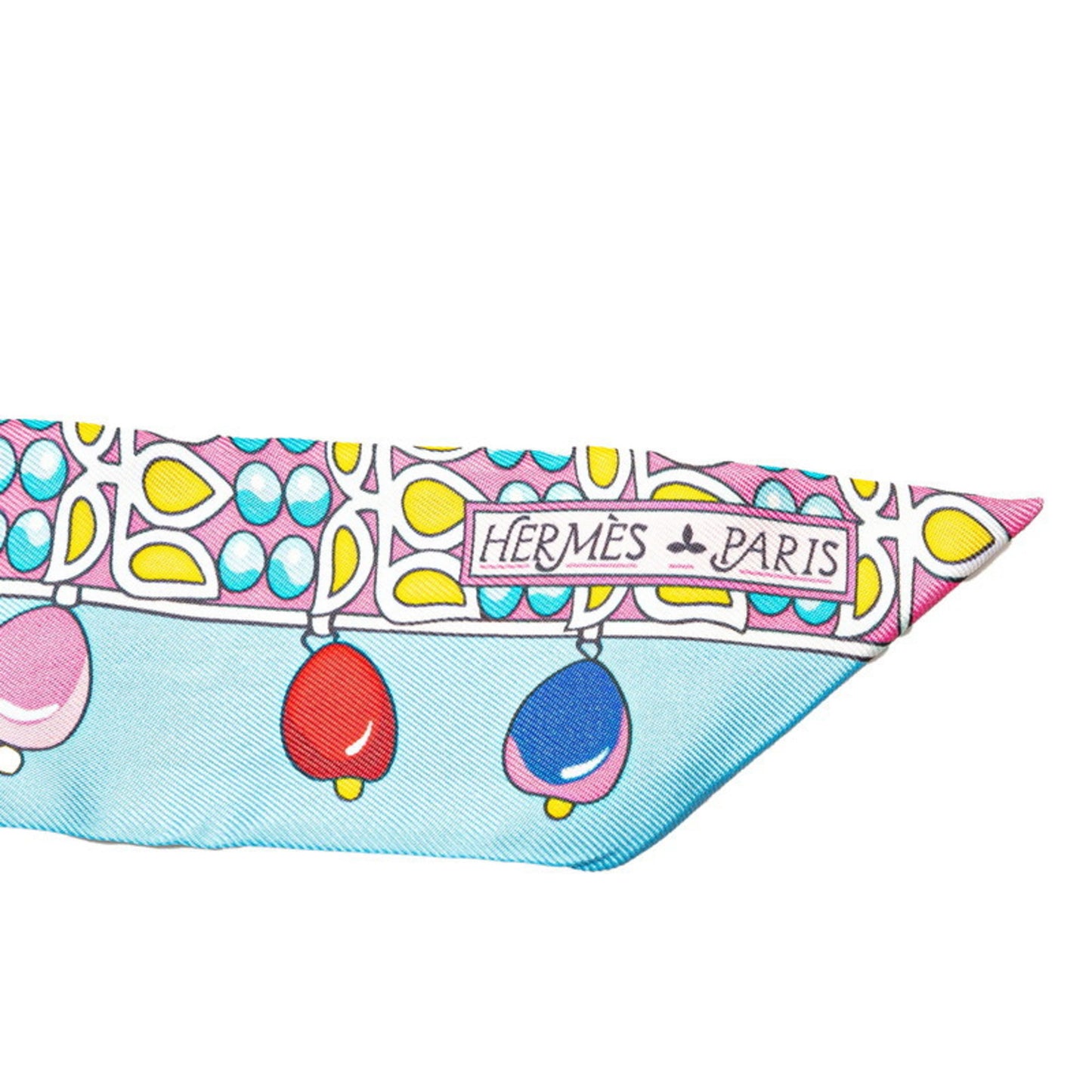 Hermes Twilly Parures Des Maharaja Maharaja Jewelry Scarf Muffler Blue Multicolor Silk