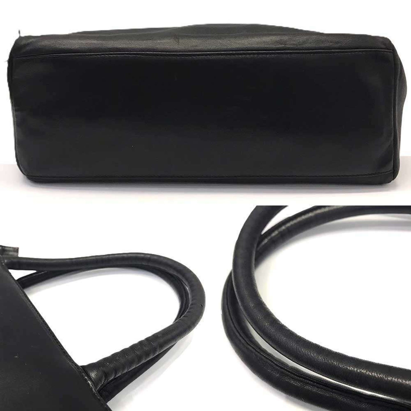 Prada Nappa Handbag Leather Triangle Black