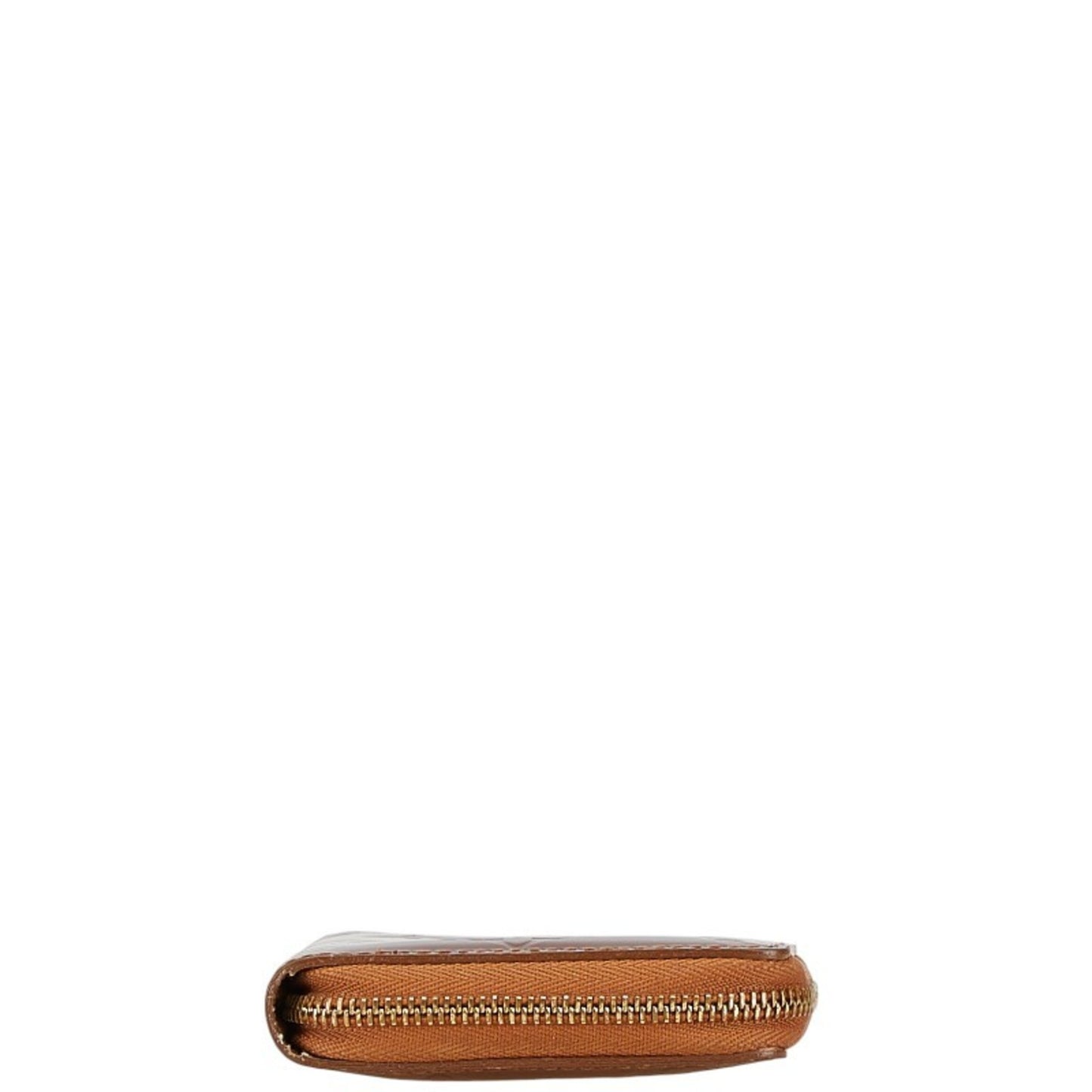 Louis Vuitton Monogram Vernis Bloom Round Bi-Fold Wallet M91152 Bronze Brown Patent Leather