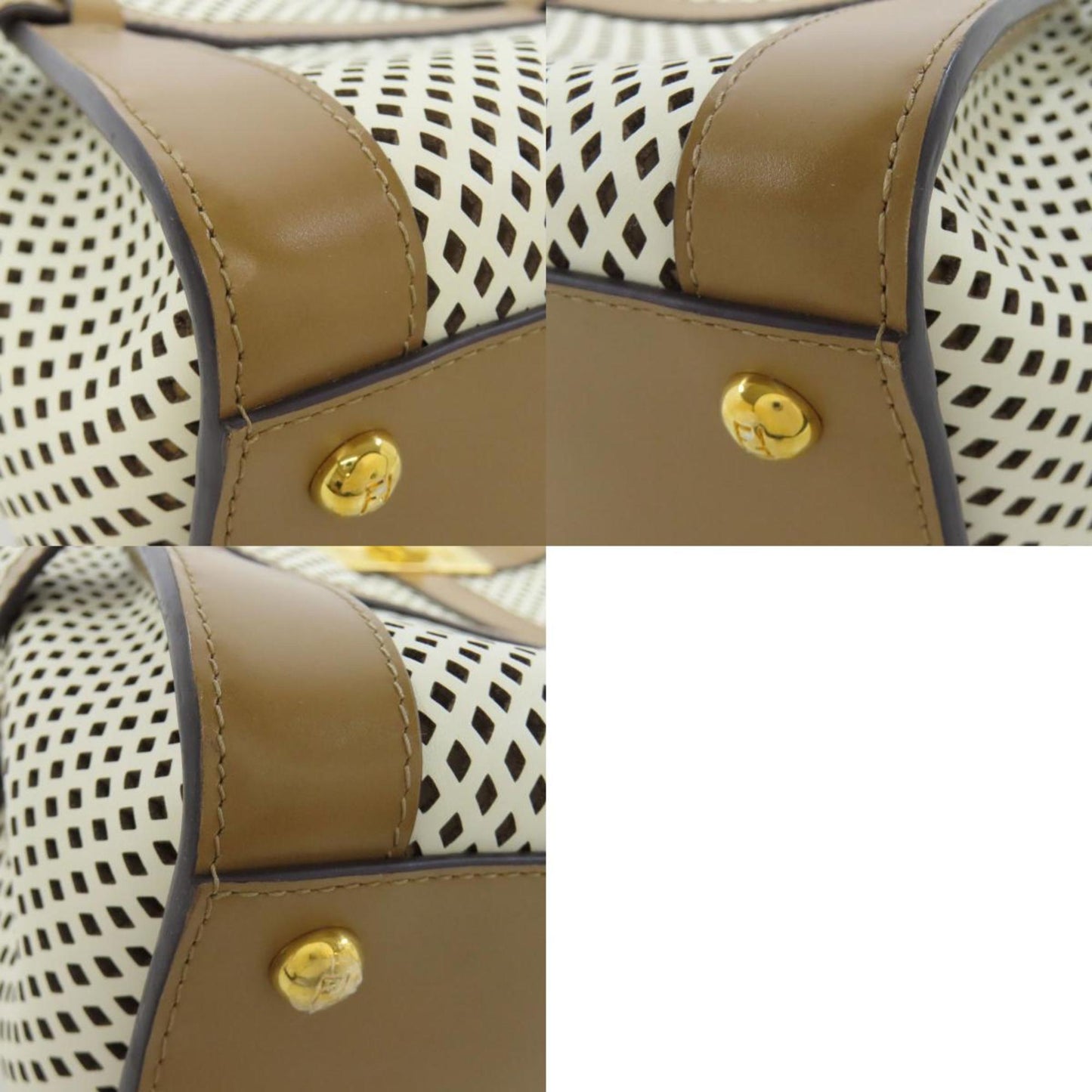 Fendi Peekaboo Punching Handbag Calf Leather