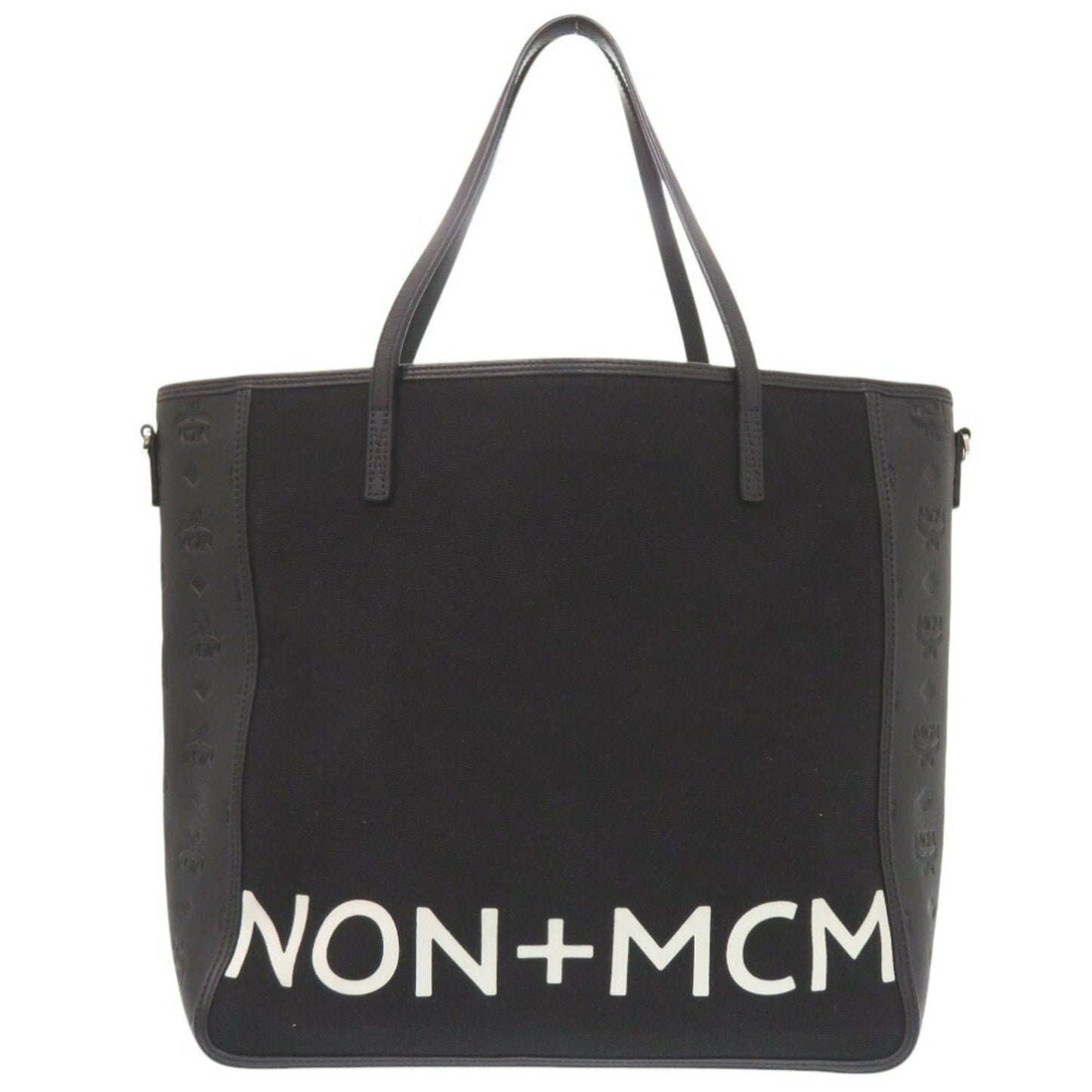 Mcm Phenomenon+Mcm Canvas/Leather Black Tote Bag 0382Mcm