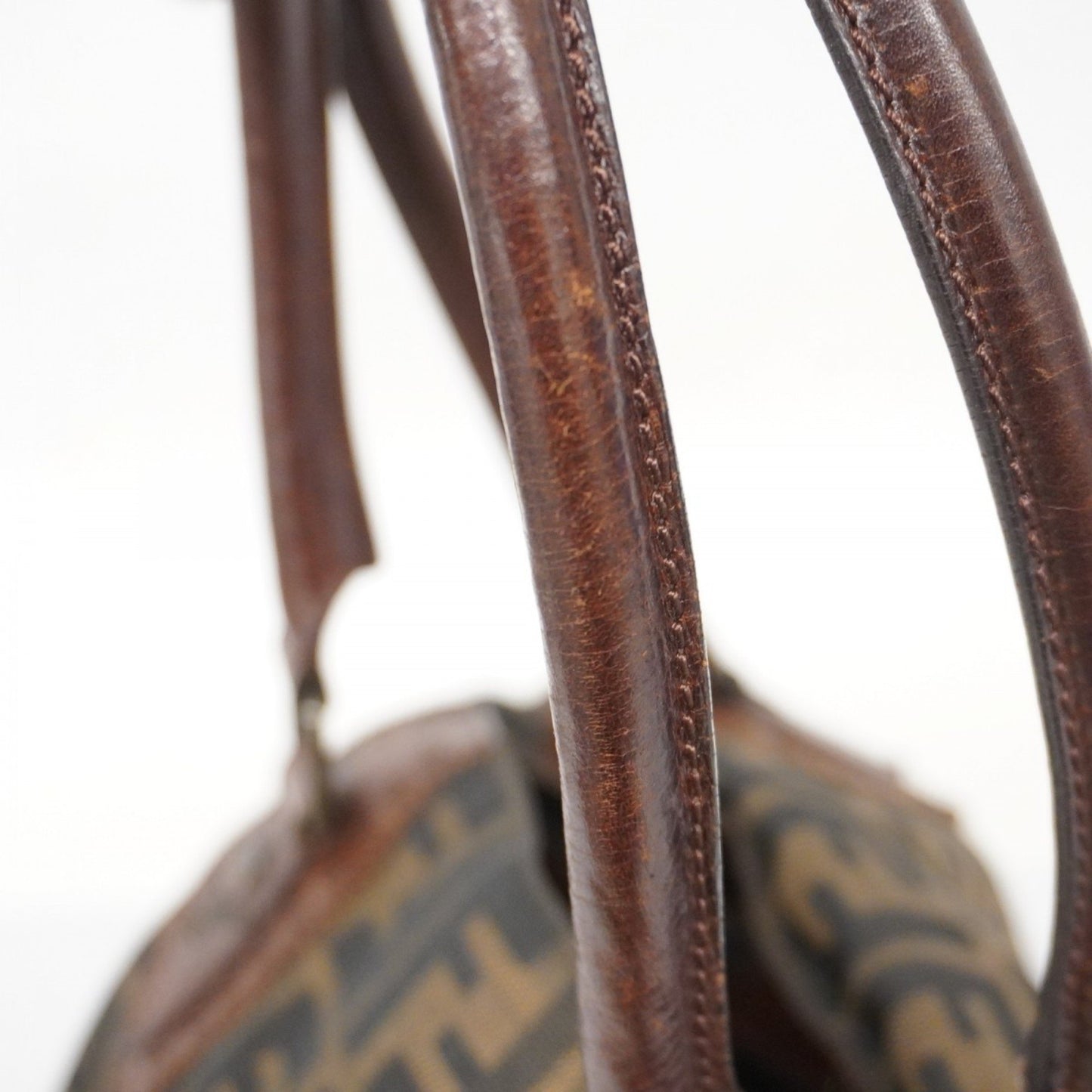 Fendi Zucca Nylon Canvas Handbag In Brown