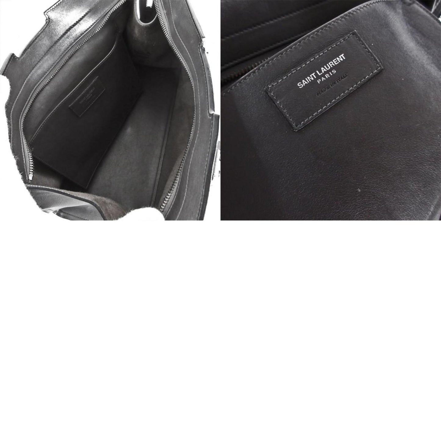 Saint Laurent Saint Laurent Handbag Shoulder Bag Baby Cabas Leather Grey