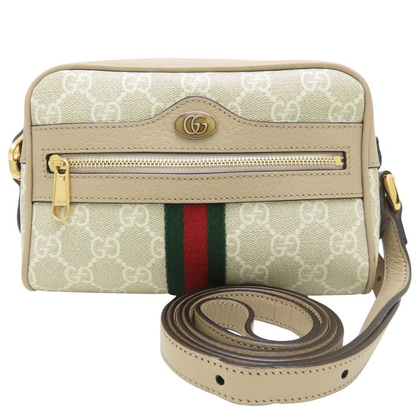 Gucci Ophidia 517350 Shoulder Bag In Gg Supreme Canvas And Leather