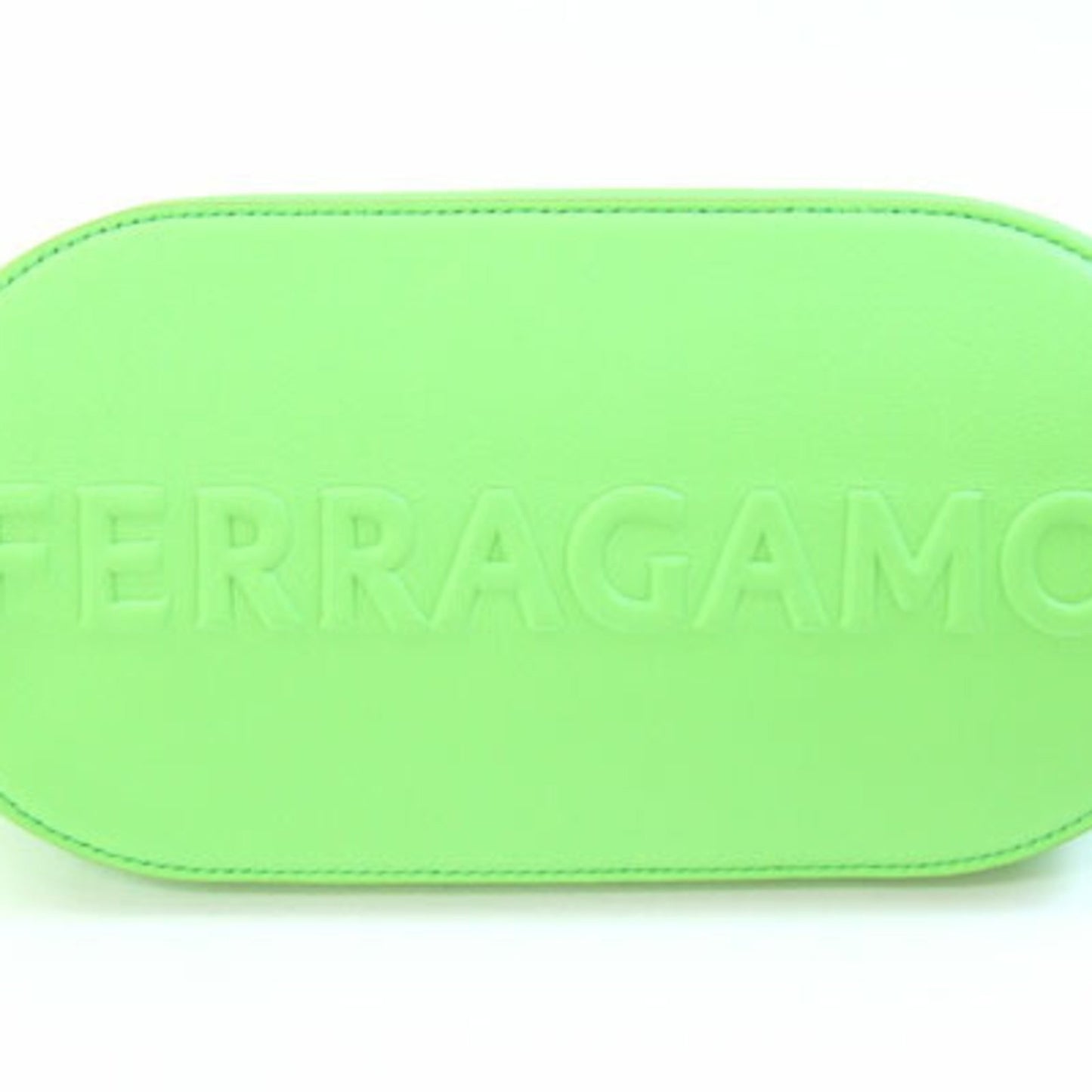 Salvatore Ferragamo Clutch Bag Size 24 1390 Light Green Leather Pouch