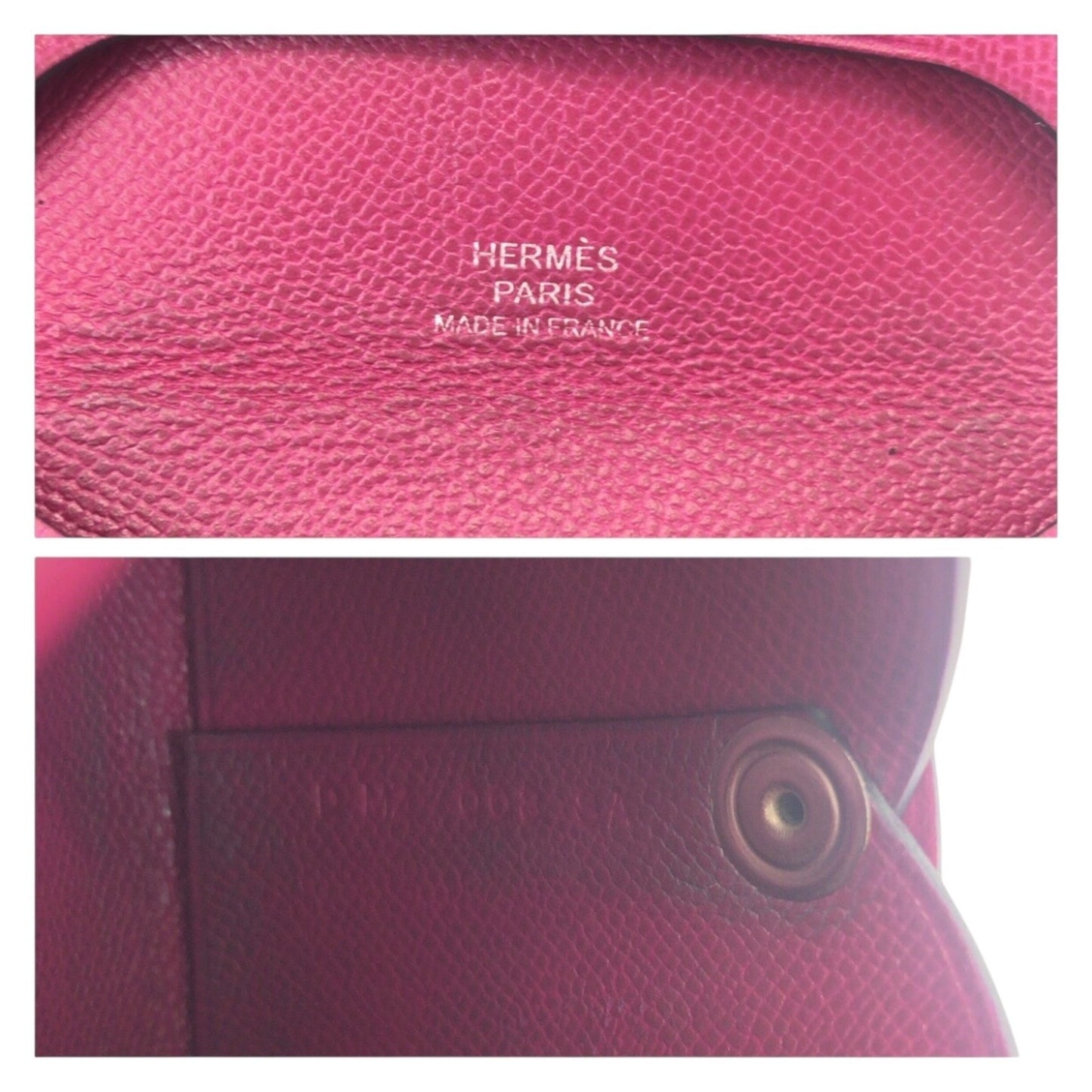 Hermes Bastia Purple Silver Hardware Chevre Wallet/Coin Case