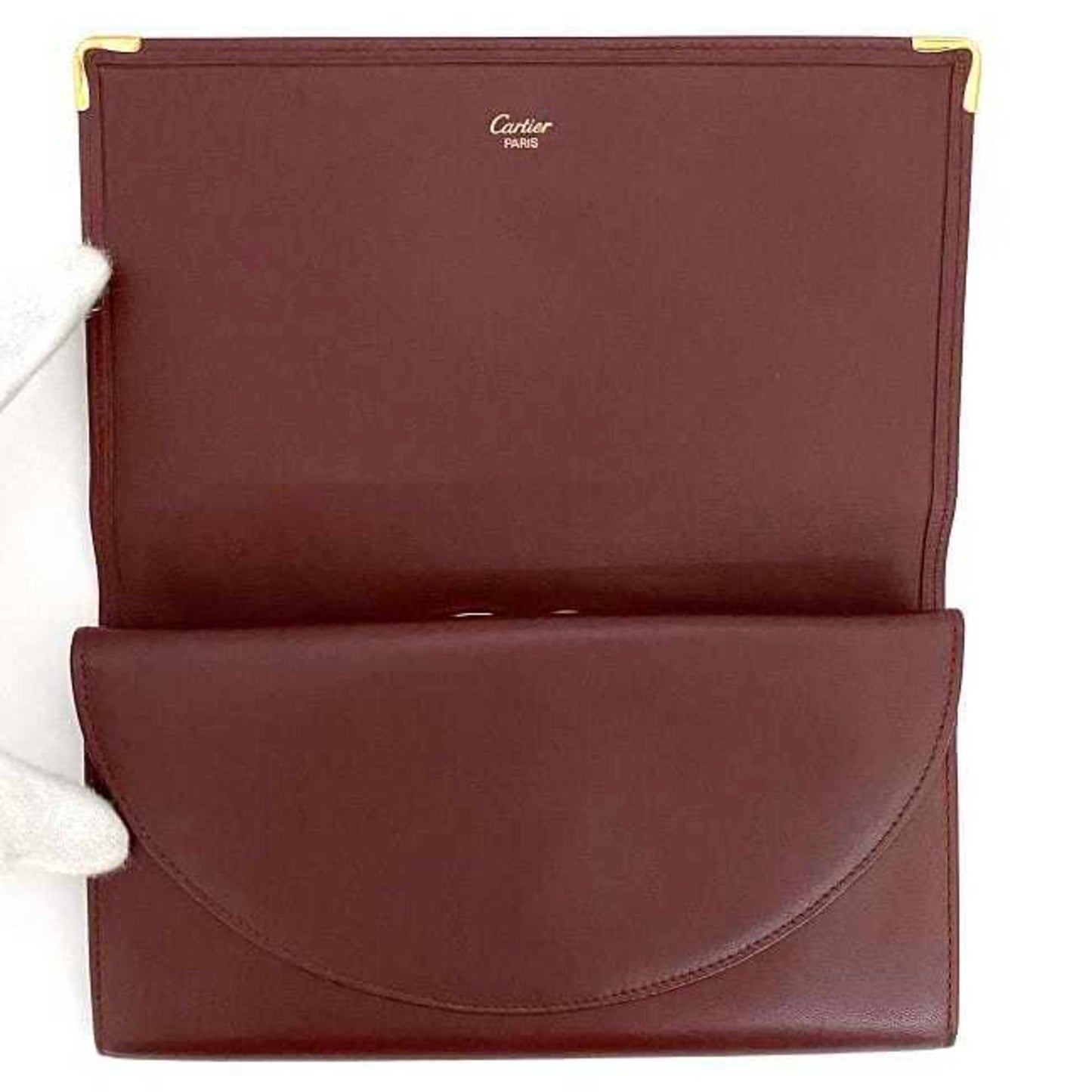 Cartier Bifold Long Wallet Bordeaux Must W Flap Leather