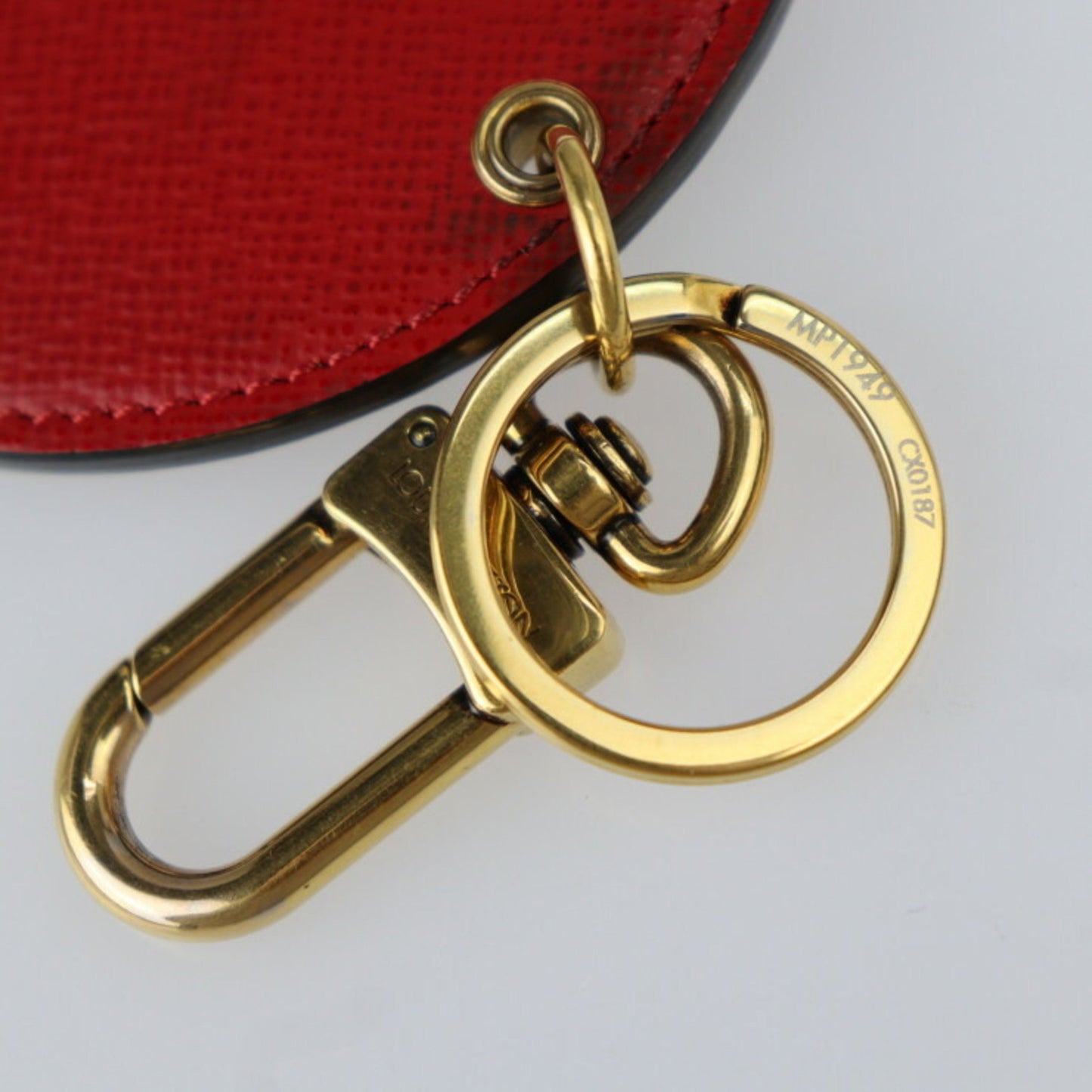 Louis Vuitton Louis Vuitton Portocre Illustre Keychain Mp1949 Monogram Canvas Leather Brown Red