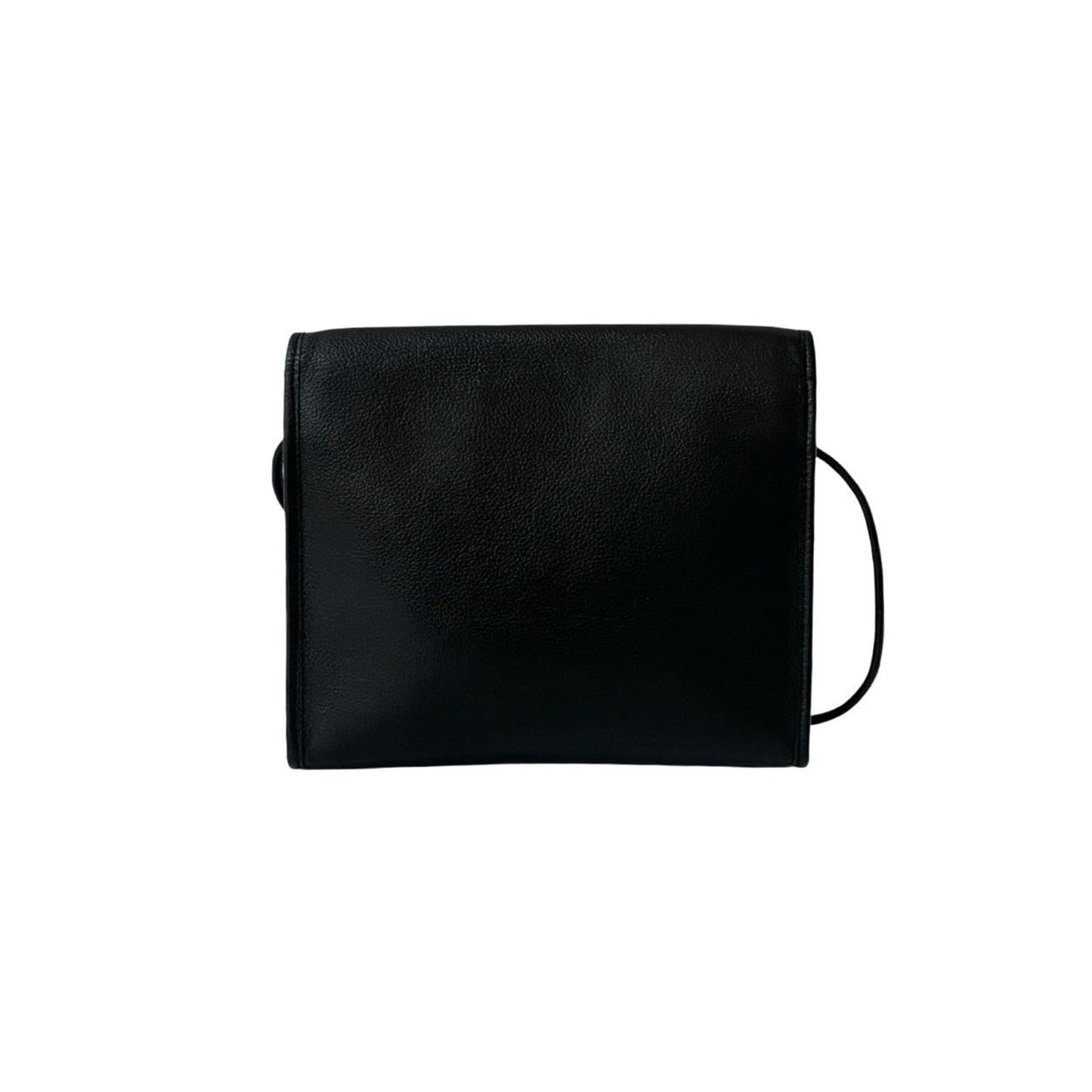 Yves Saint Laurent Ysl Logo Hardware Leather Shoulder Bag Pochette Black 37210
