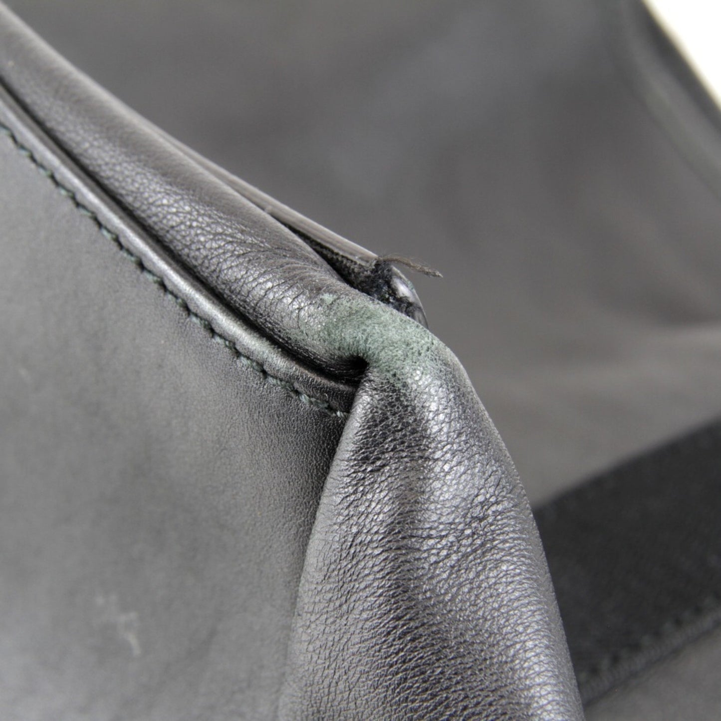Balenciaga Navy Cabas 339933 Handbag Leather Black