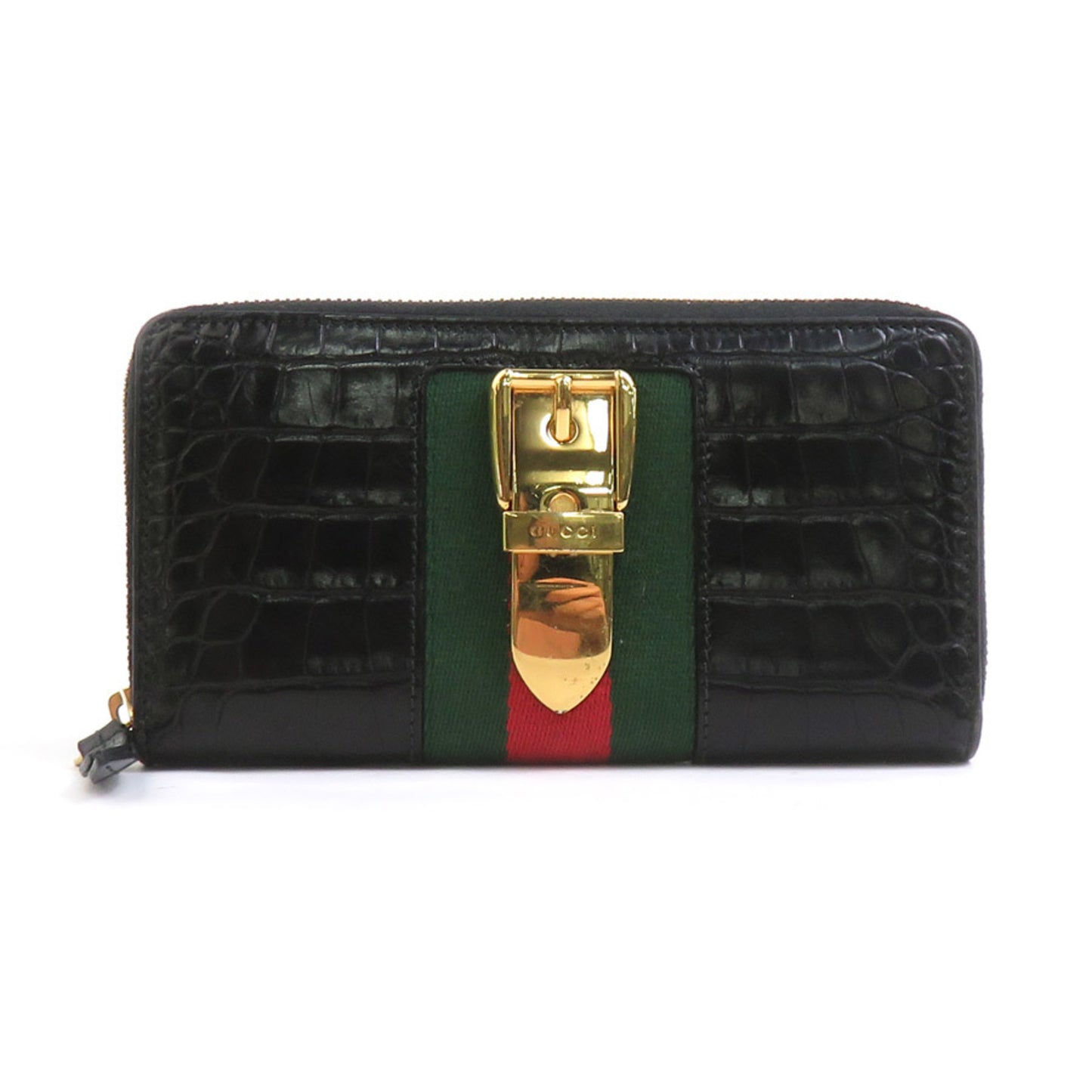 Gucci Men'S Round Long Wallet In Embossed Leather