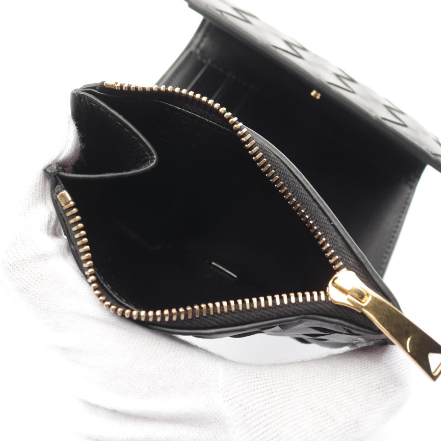 Bottega Veneta Intrecciato Tri-Fold Wallet Leather