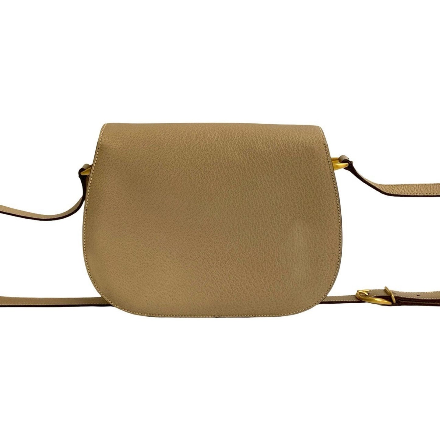 Gucci Old Gucci Bamboo Turnlock Leather Shoulder Bag/Pochette Beige 96-10