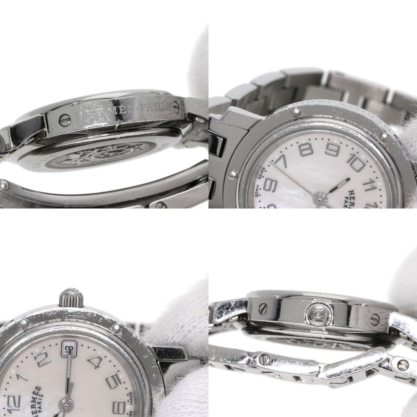 Hermes Cl4.210 Clipper Nacle Watch Stainless Steel Ss