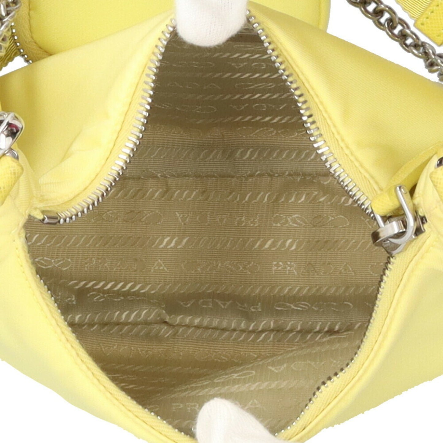 Prada Shoulder Bag Nylon 1Bh204 Yellow