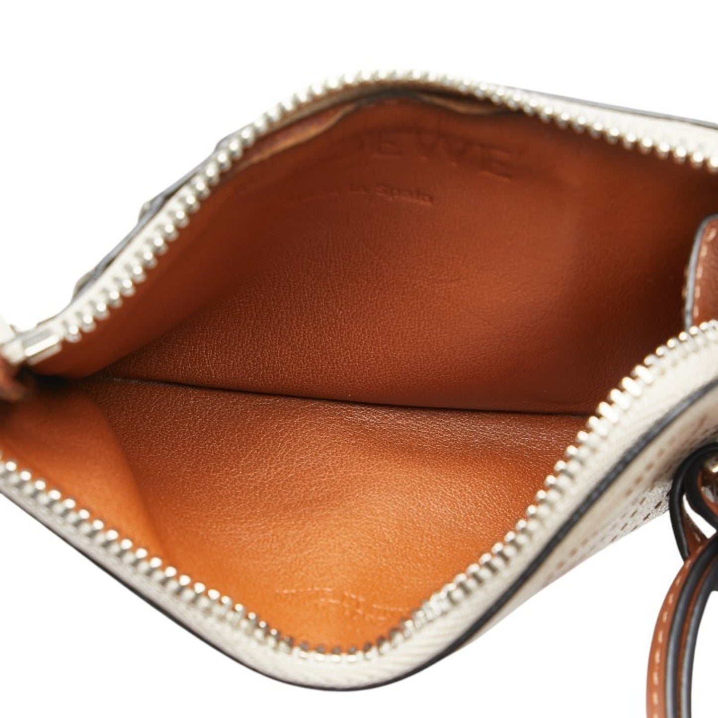 Loewe Anagram Wallet/Coin Case Beige Leather
