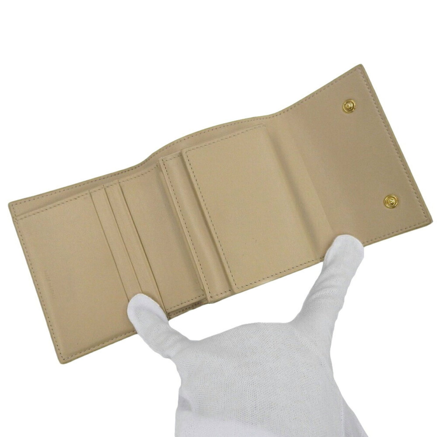 Celine Trifold Wallet 10B573Bel Wallet Leather Beige