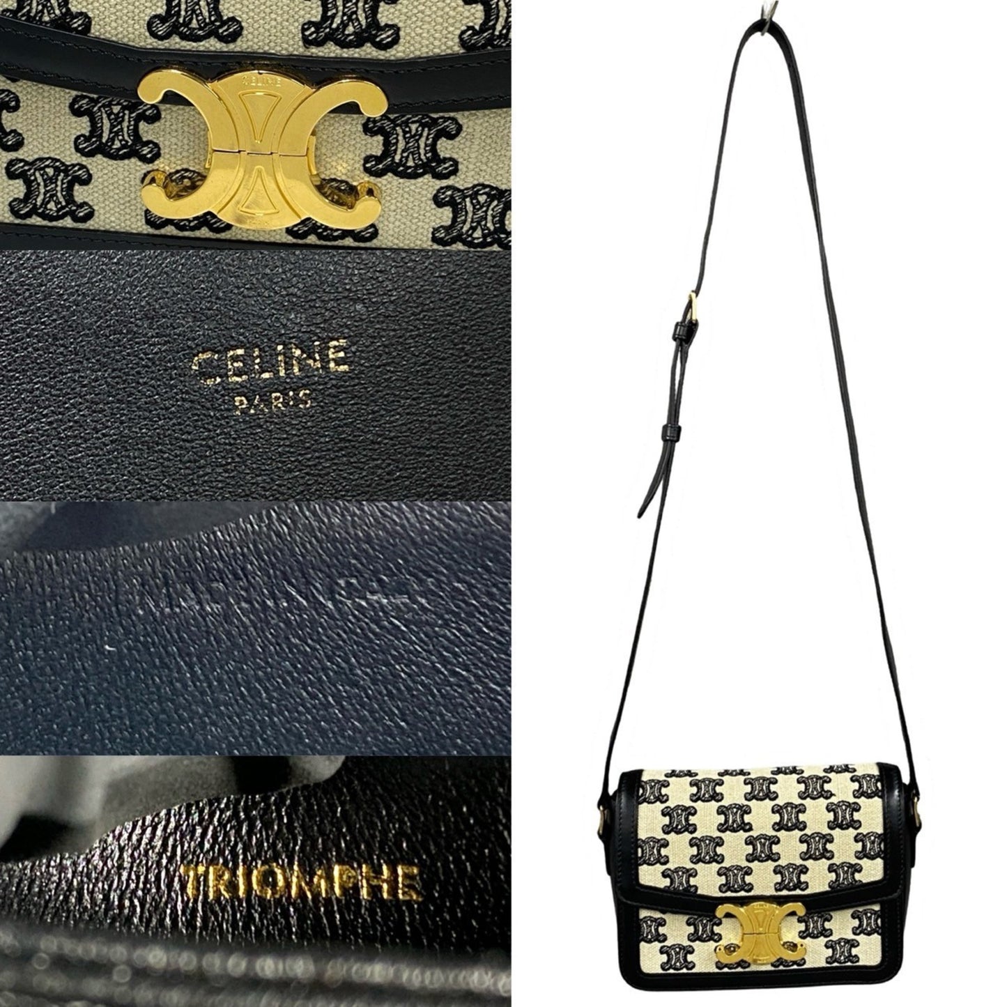 Celine Teen Triomphe Logo Metal Canvas