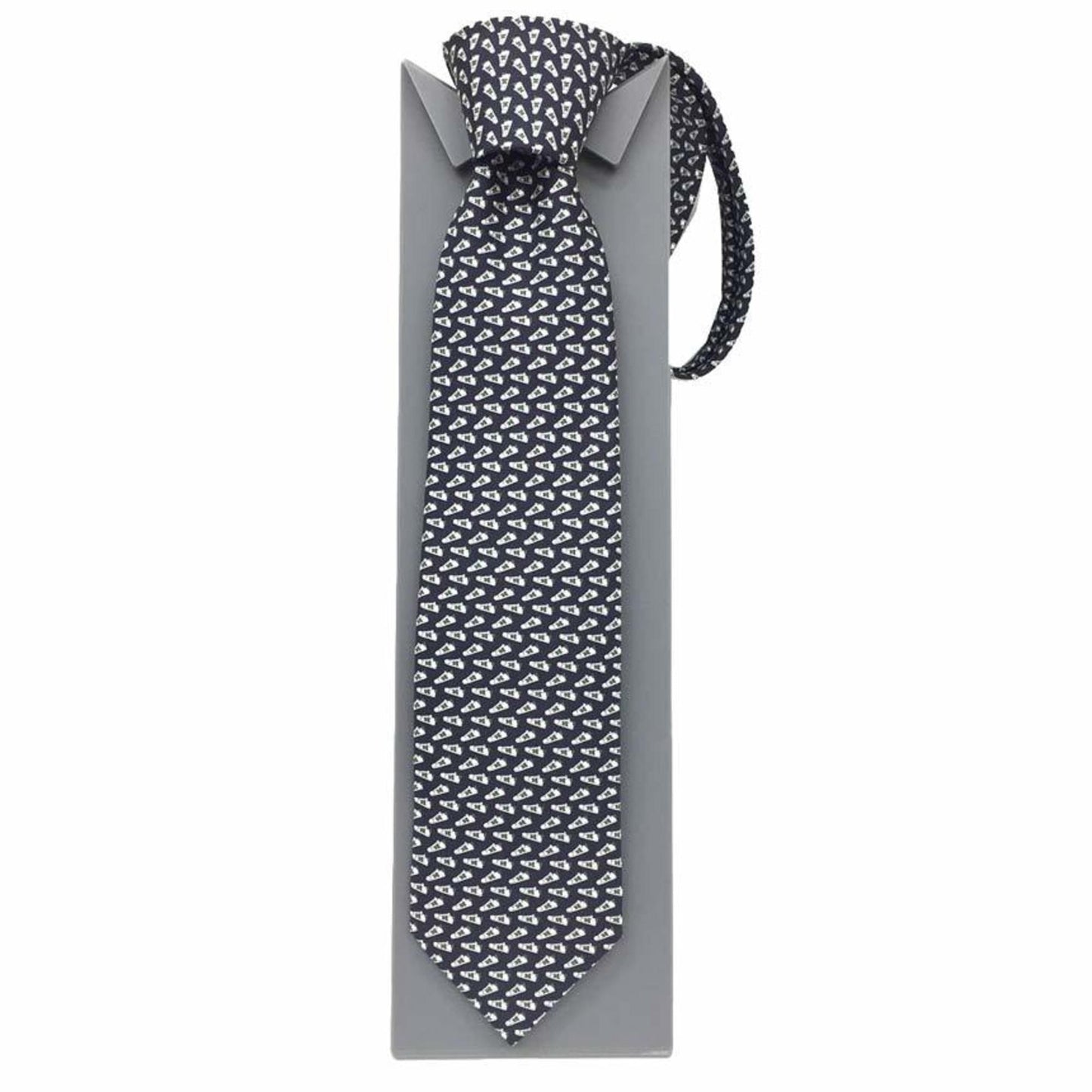 Hermes Hermes Tie 626219T 07 H Aile Sneakers Silk Marine Fonce/Blanc/Ve Navy
