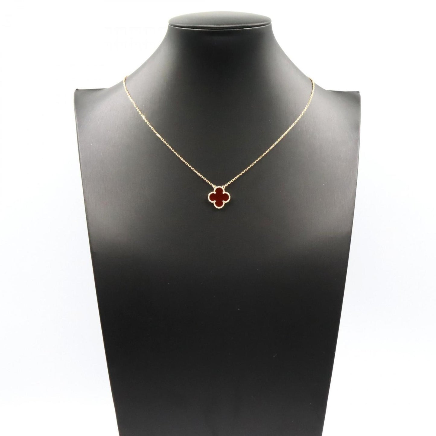 Van Cleef & Arpels Vintage Alhambra Necklace With Carnelian