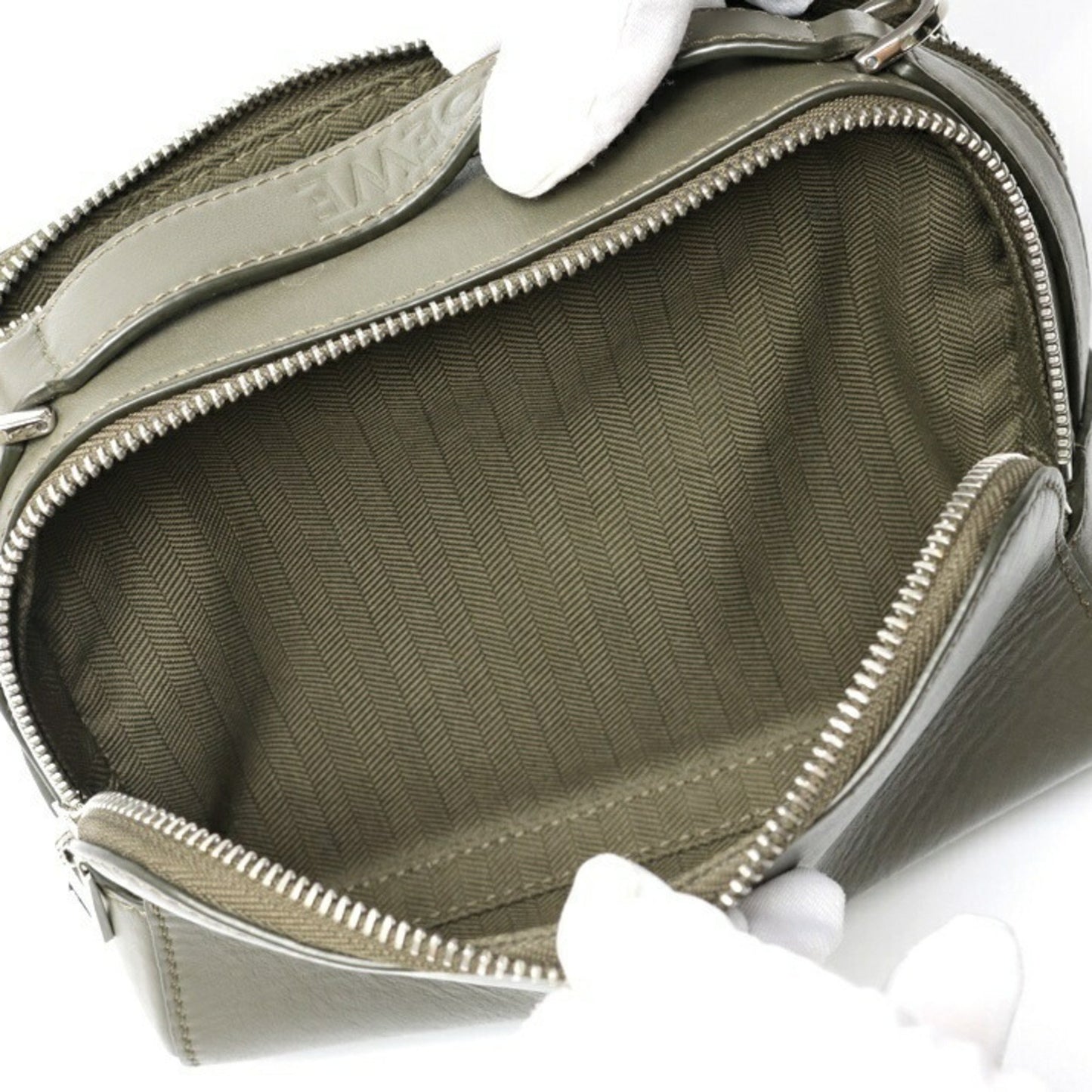 Loewe Crossbody Camera Bag Mini Shoulder C565R41X01 Satin Calfskin Khaki E-158820