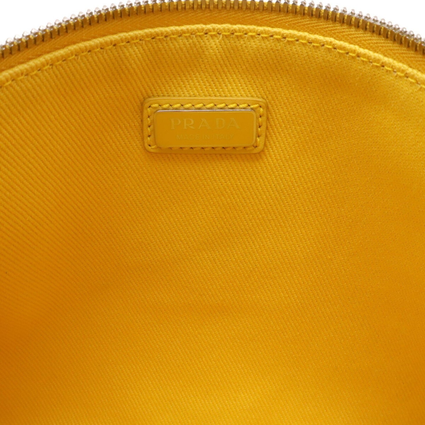 Prada Prada Embossed Clutch Bag/Second Bag/Pouch Canvas Leather Yellow