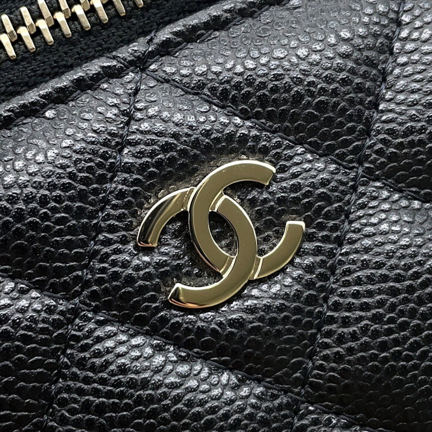 Chanel Handbag Matelasse Coco Mark Vanity Caviar Skin Ap2573 Chanel Black