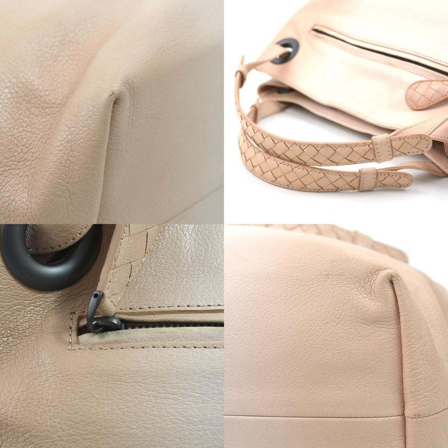 Bottega Veneta Handbag Leather Pink Beige