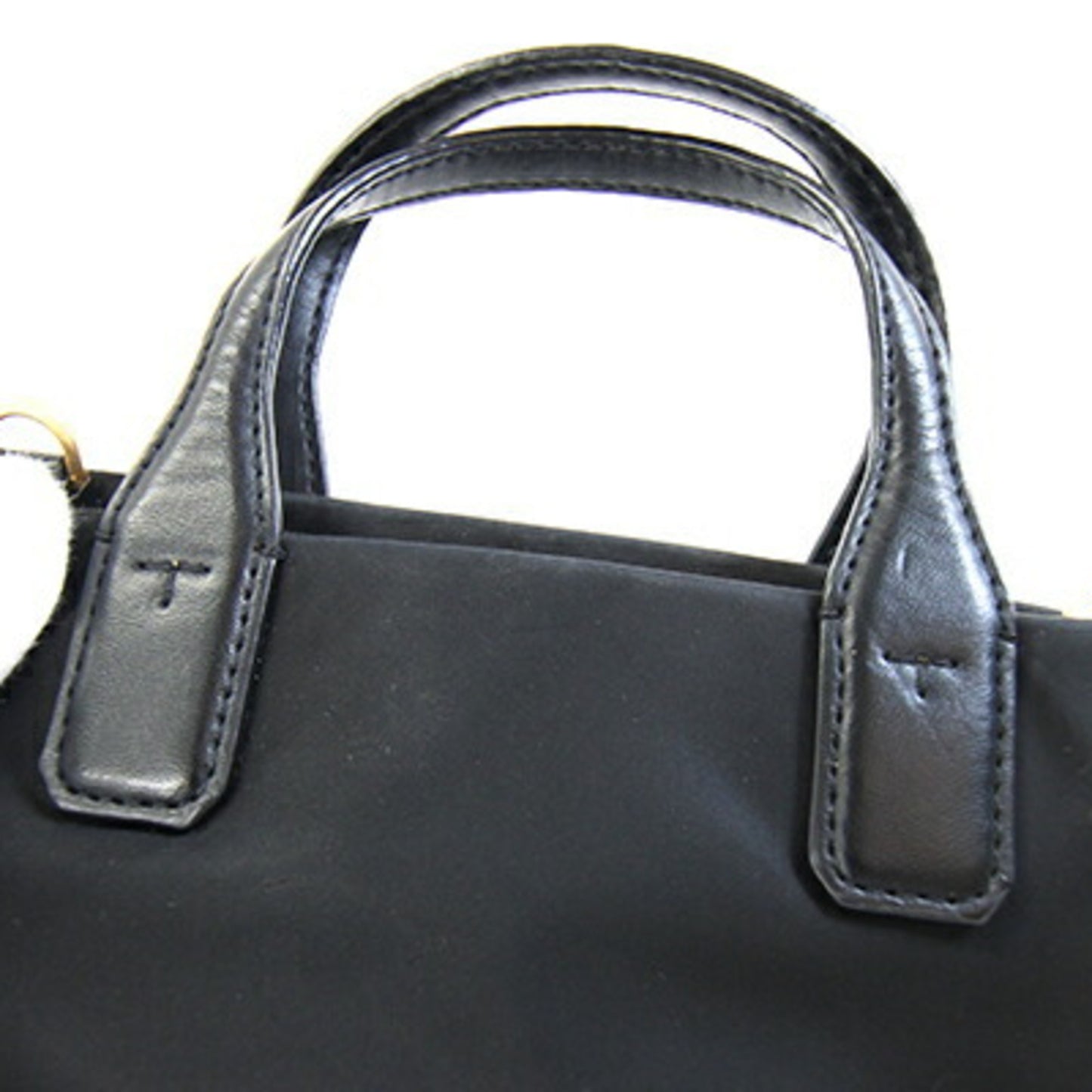Tory Burch Ella Micro Tote 82444 Black Polyester Leather Small Shoulder Bag Pochette