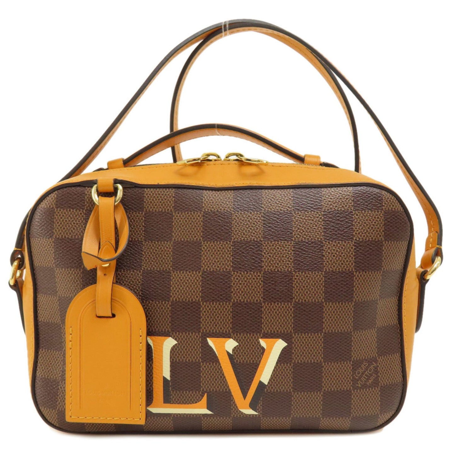 Louis Vuitton N40178 Santa Monica Saffron Damier Ebene Shoulder Bag Canvas