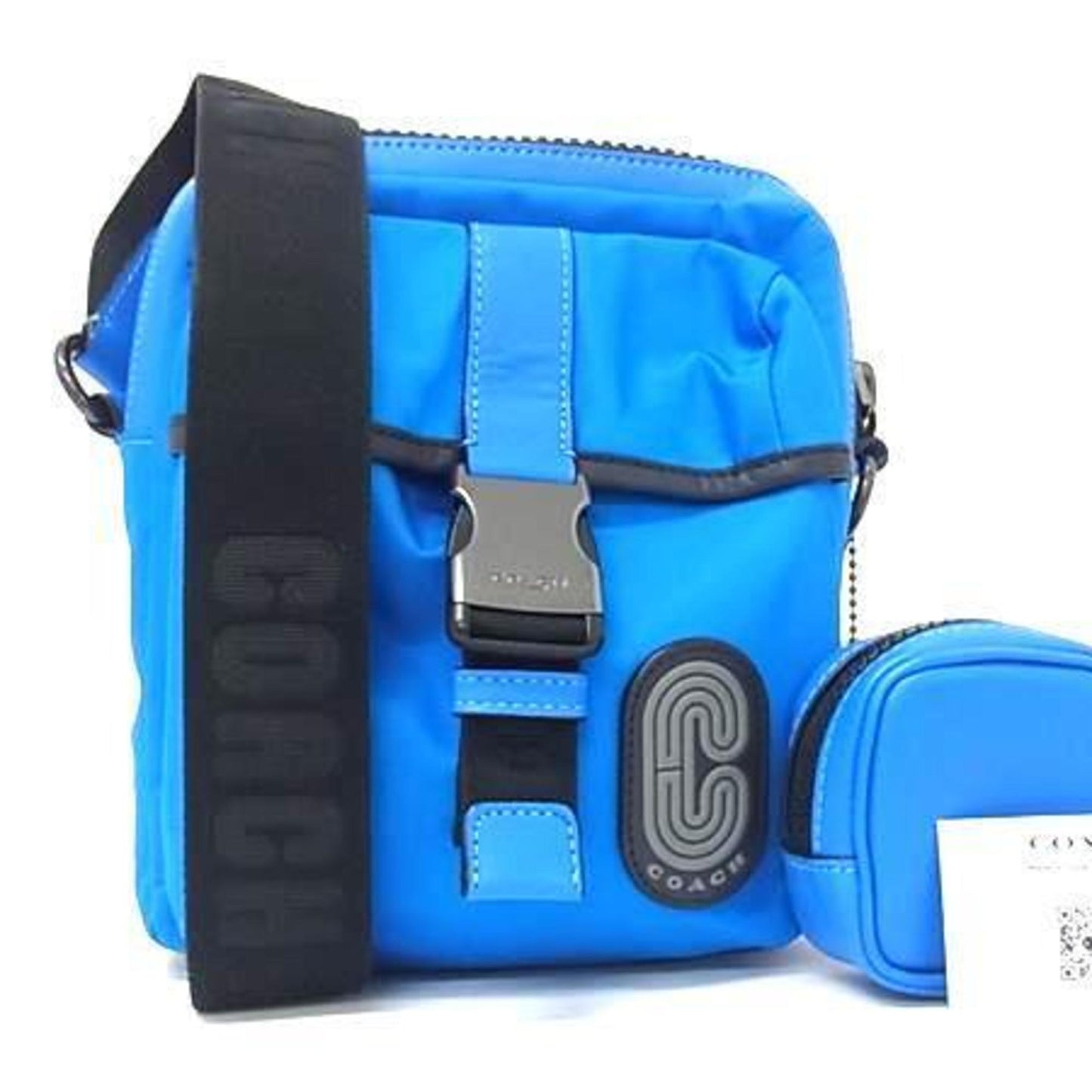 Coach Max Shoulder Bag C9836 Blue/Black Nylon/Leather