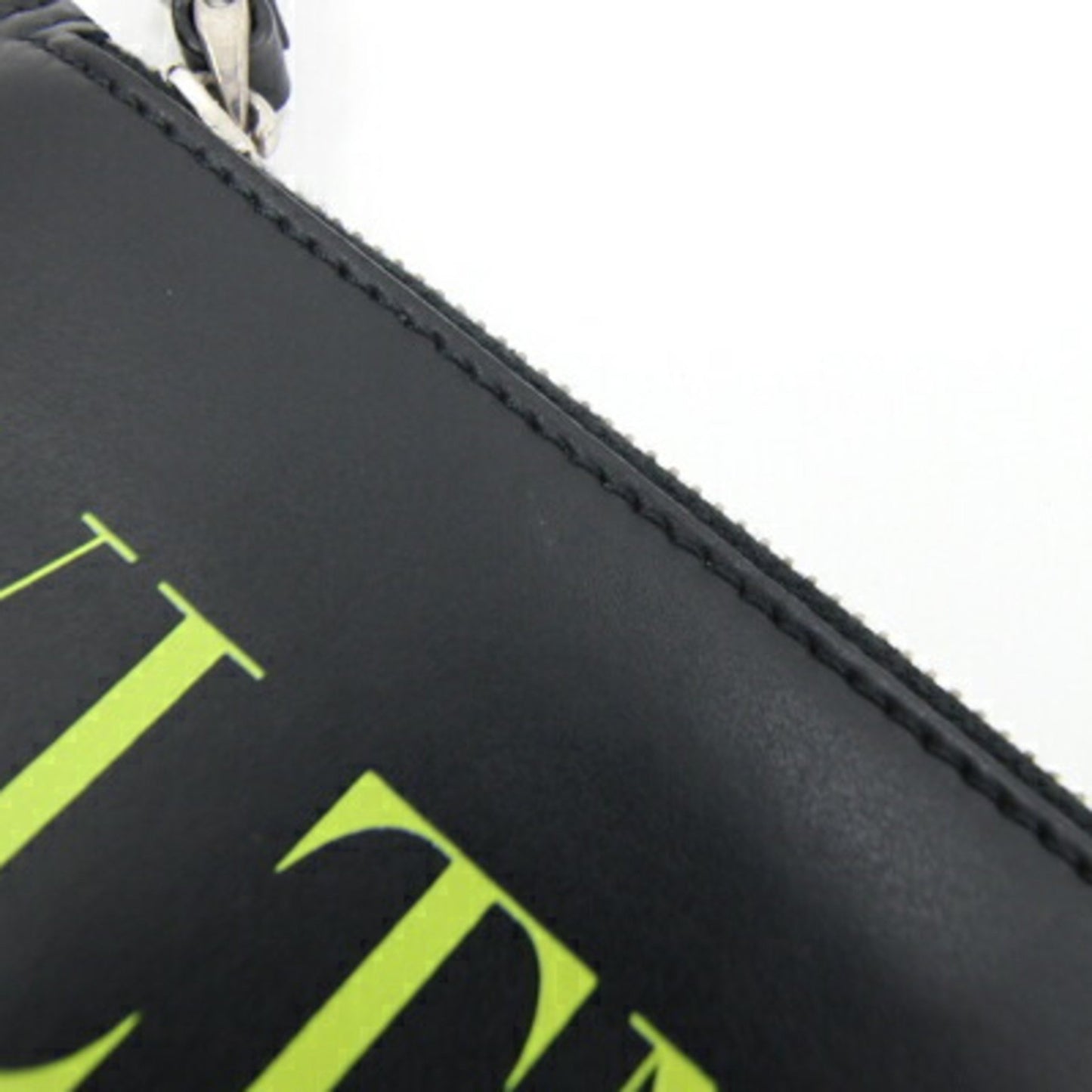 Valentino Coin Case Ty2P0540Lvn Black Neon Yellow Leather Fragment Card Wallet