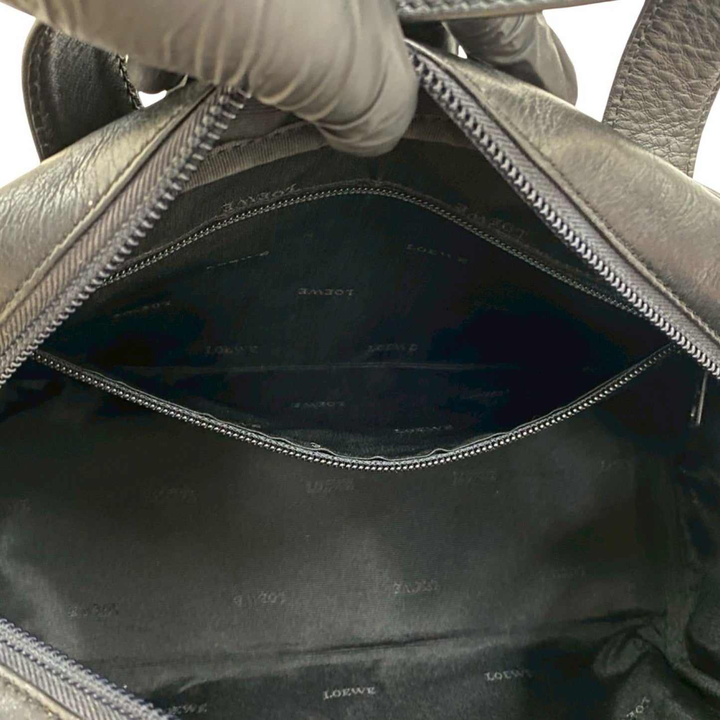 Loewe Anagram Logo Engraved Leather Handbag/Mini Boston Bag