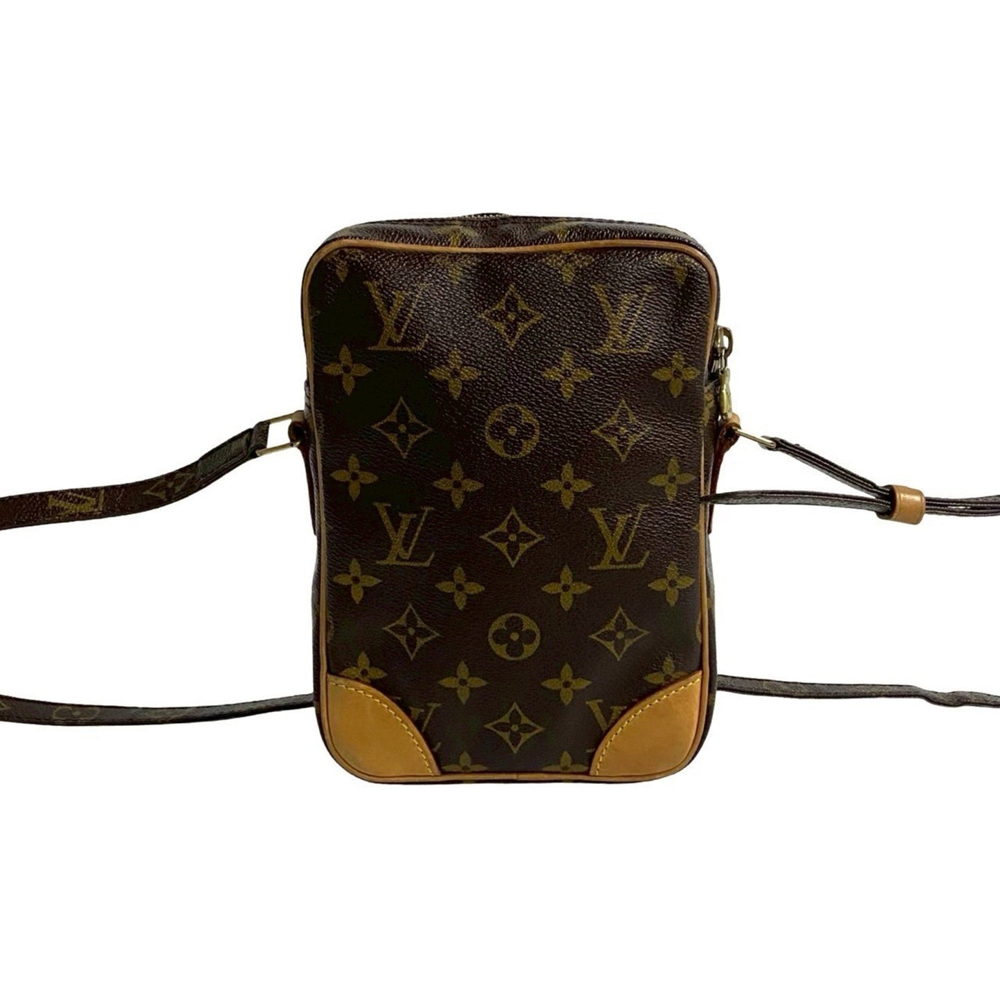 Louis Vuitton Danube Monogram Leather Mini Shoulder Bag/Pochette In Brown