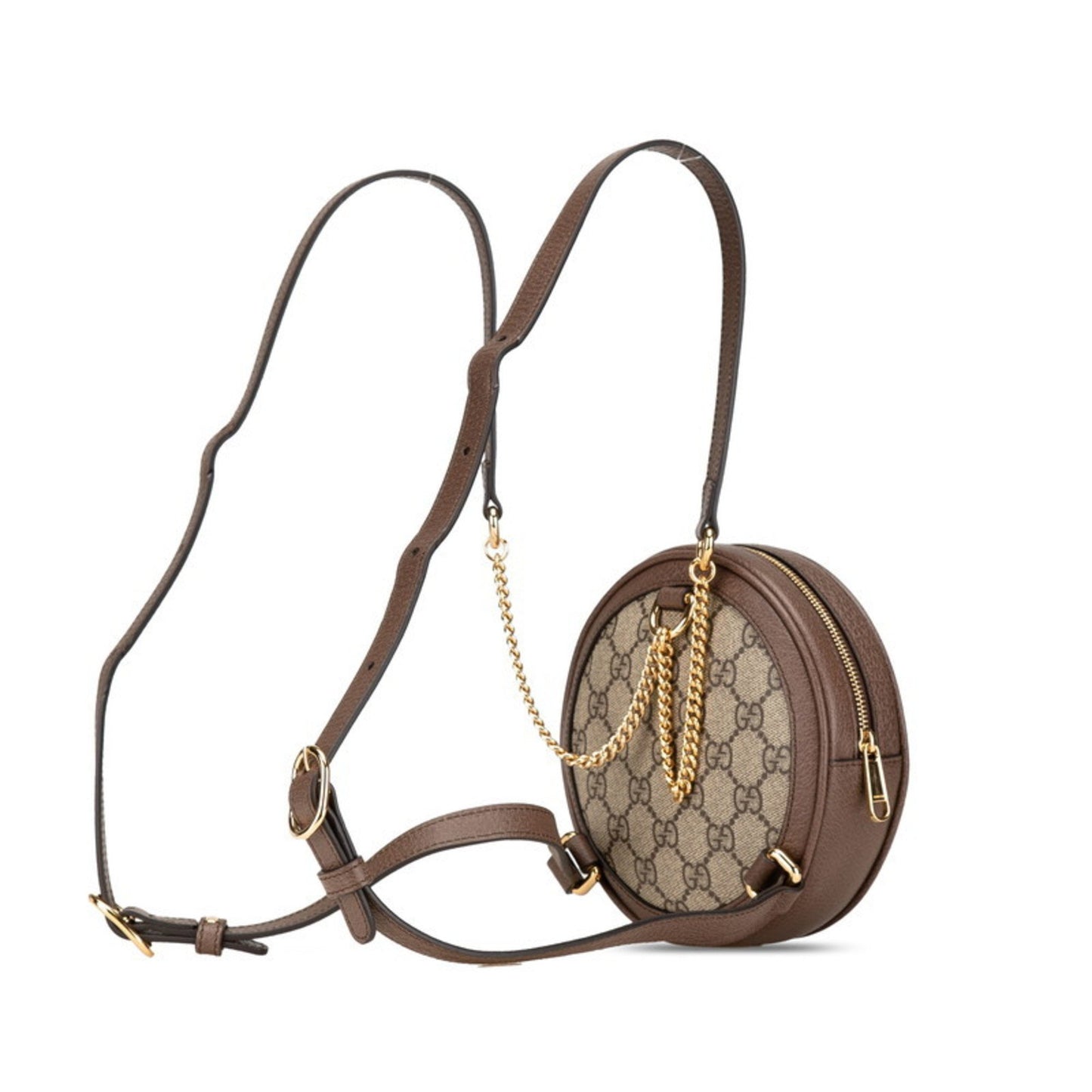 Gucci Gg Supreme Ophidia Backpack 598661 Beige Brown Pvc Leather