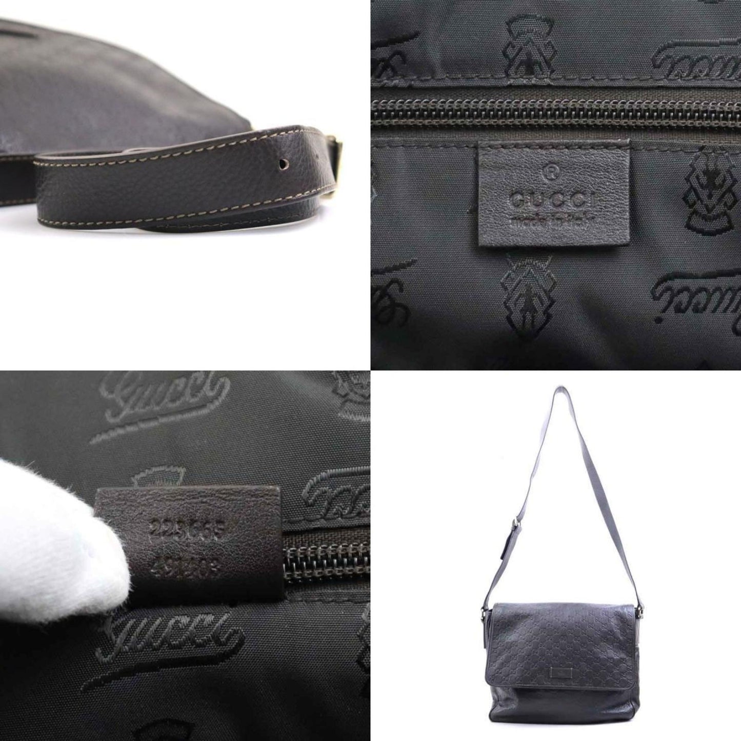 Gucci Gucci Shoulder Bag Guccissima Leather Dark Brown