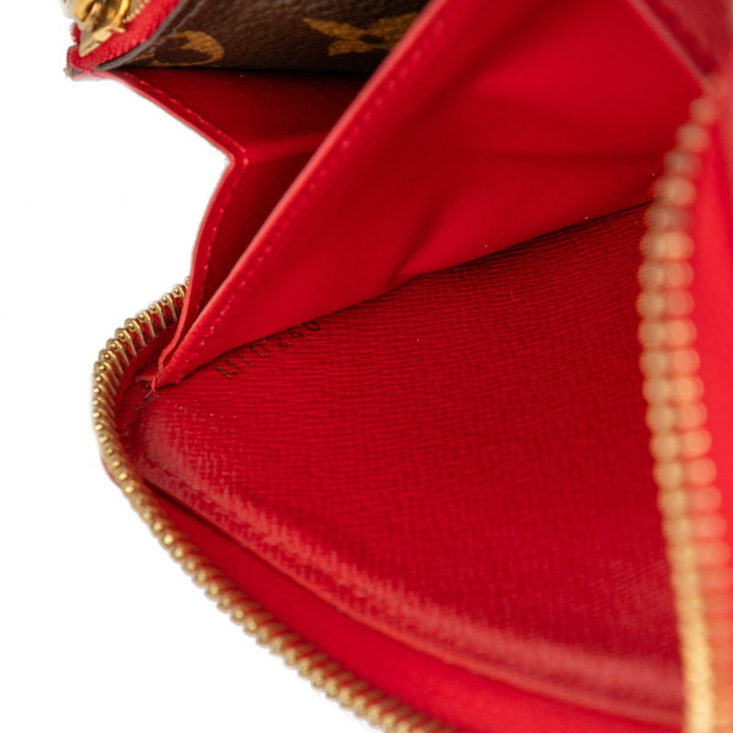 Louis Vuitton Monogram Zippy Wallet Retiro Round Zip Long M61854 Brown Cerise Red Leather